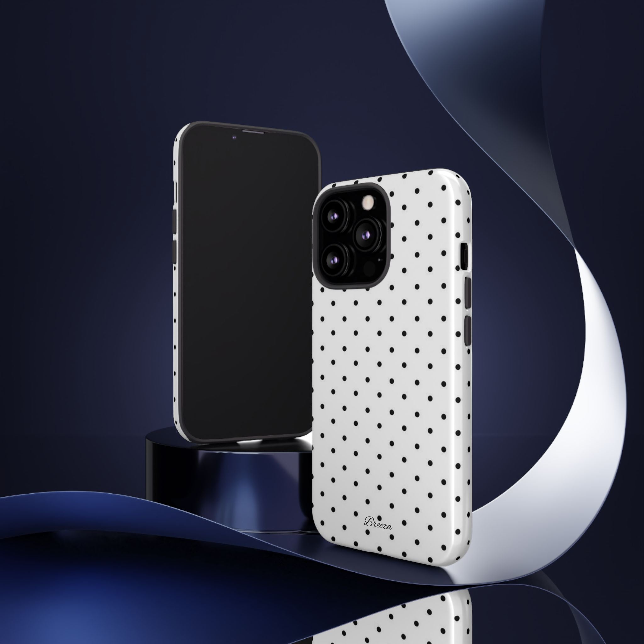 White & Black Polka Dot Phone Case