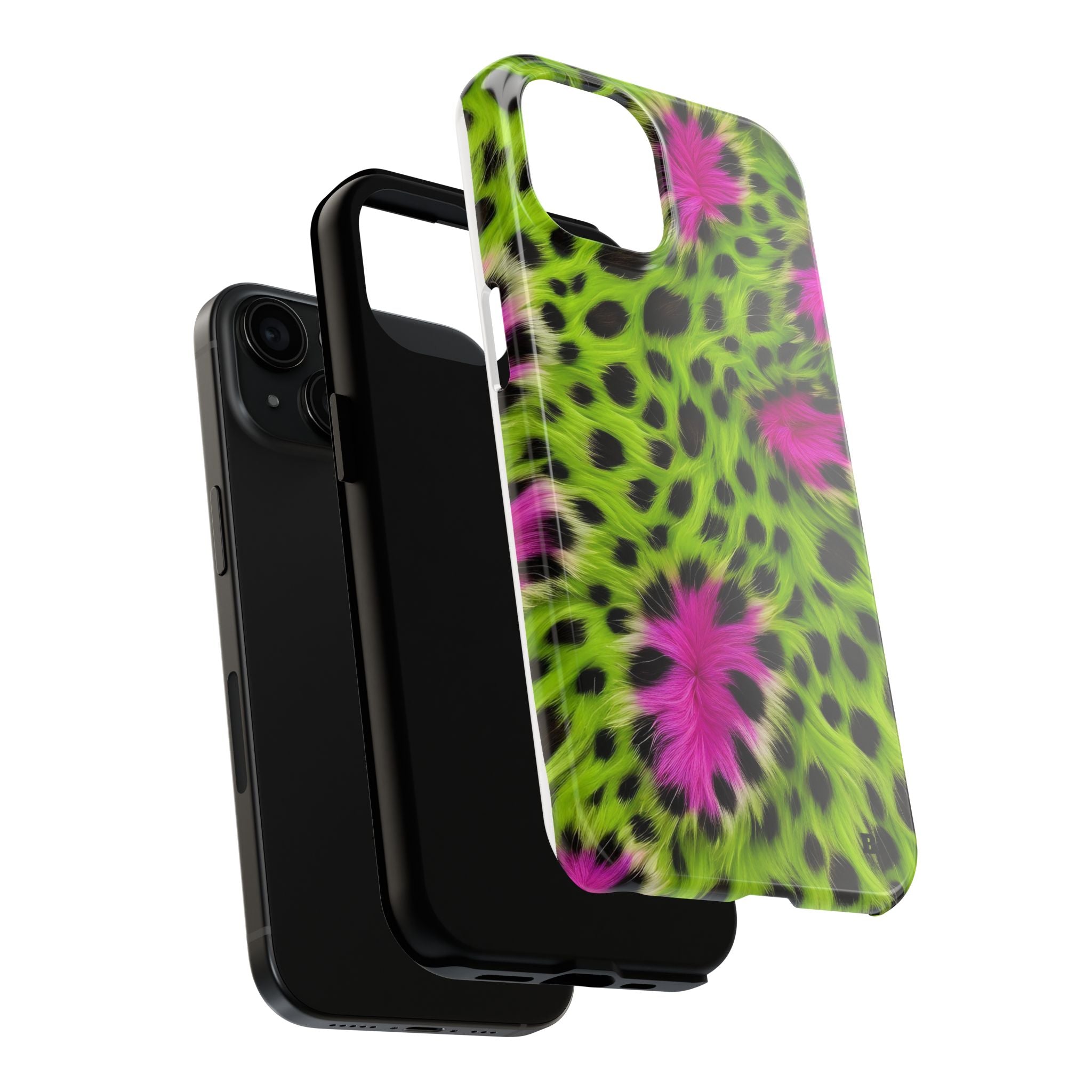Bold Green & Pink Animal Fur Case