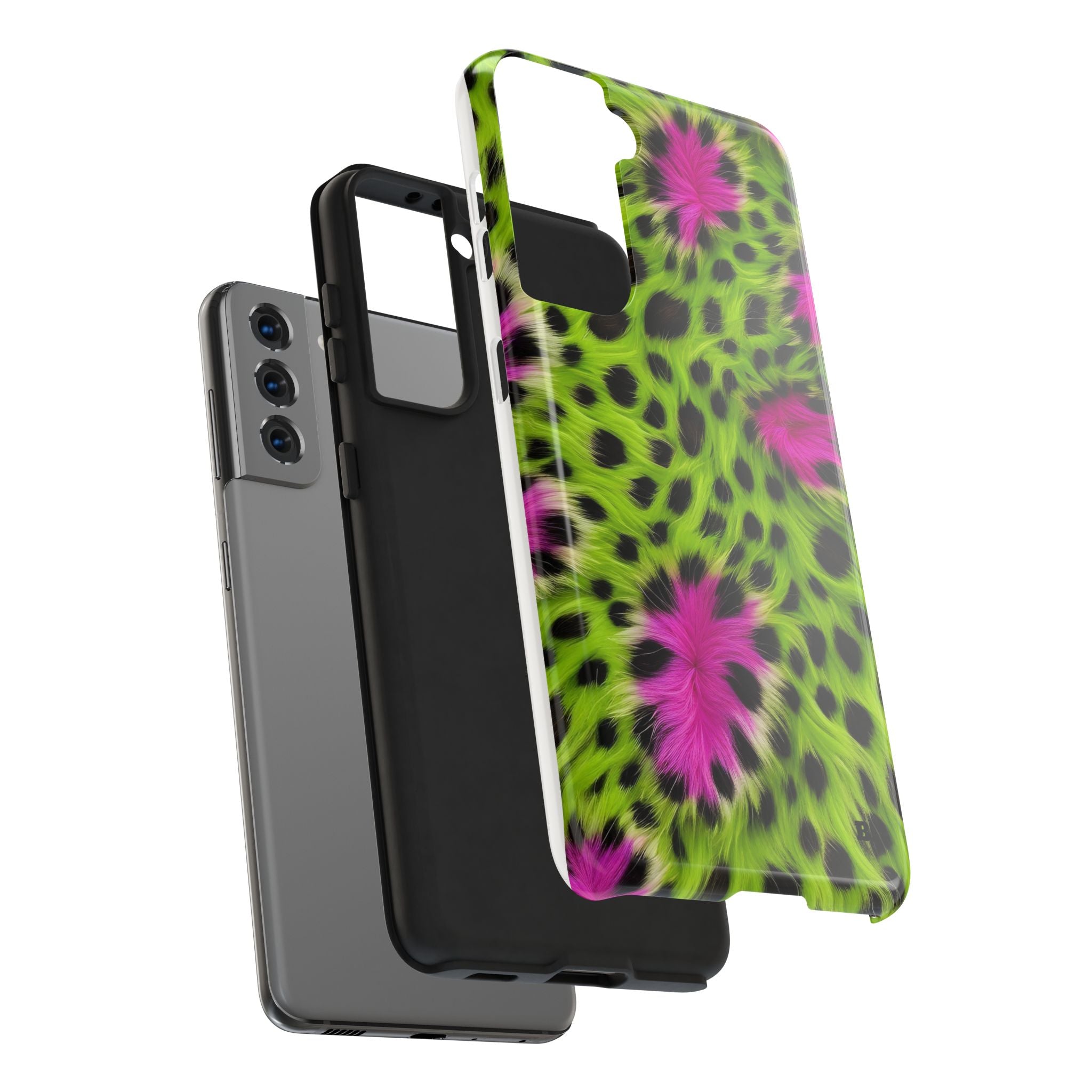 Bold Green & Pink Animal Fur Case