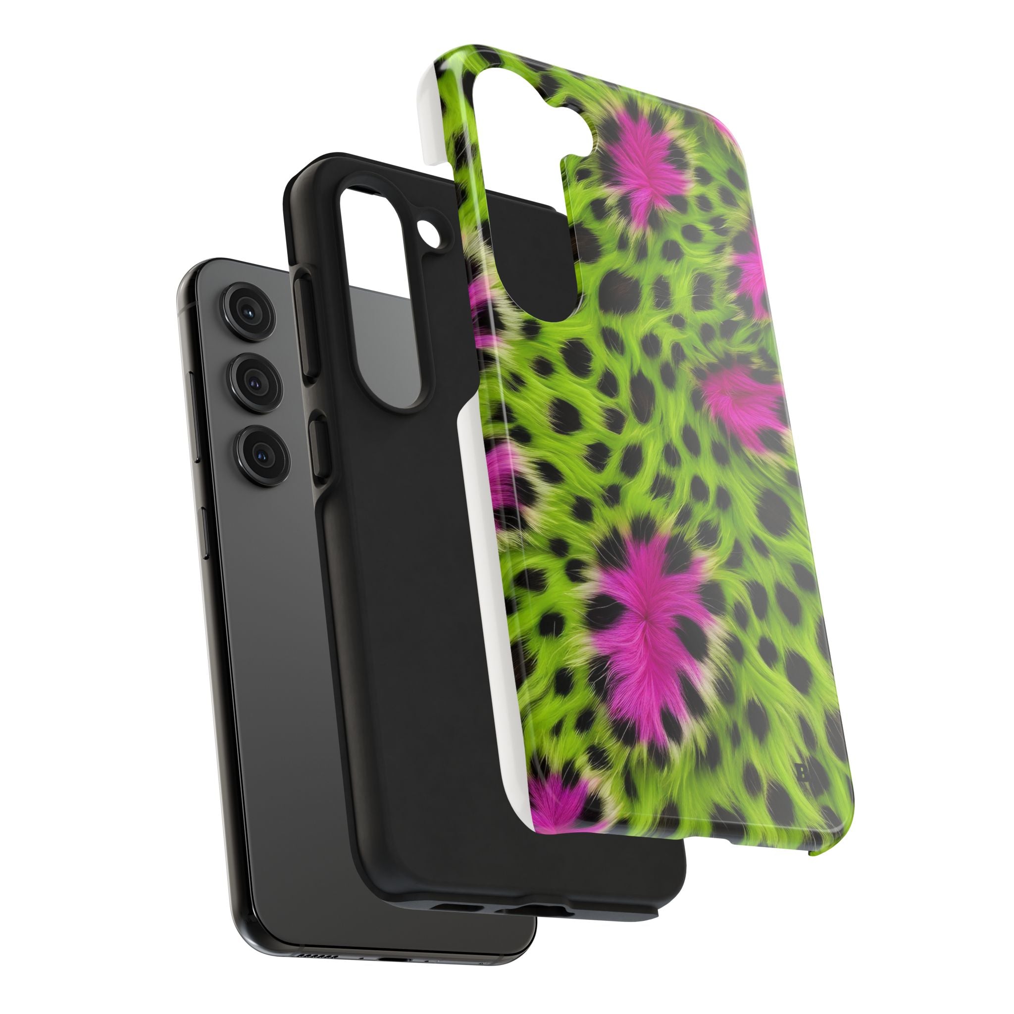 Bold Green & Pink Animal Fur Case