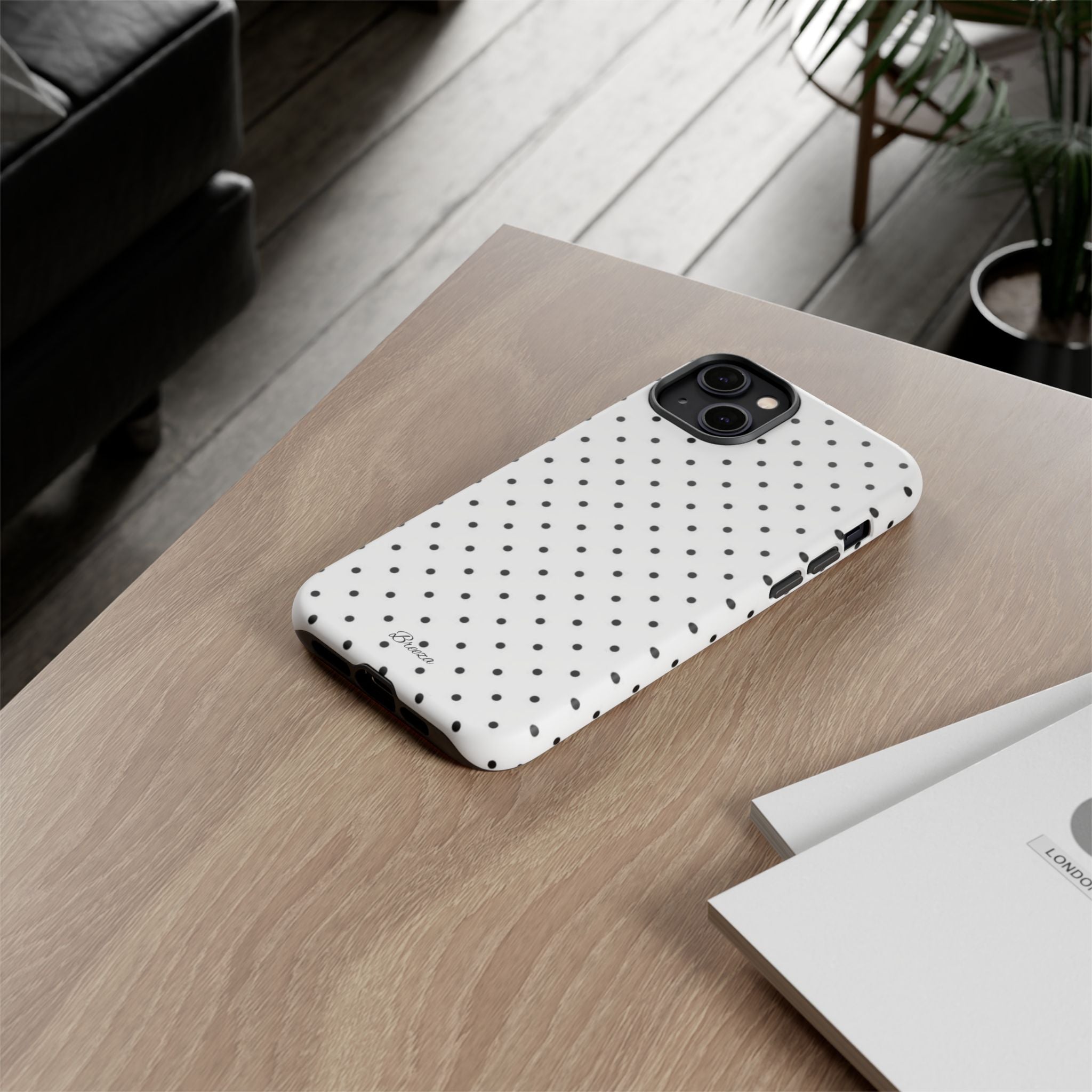 White & Black Polka Dot Phone Case