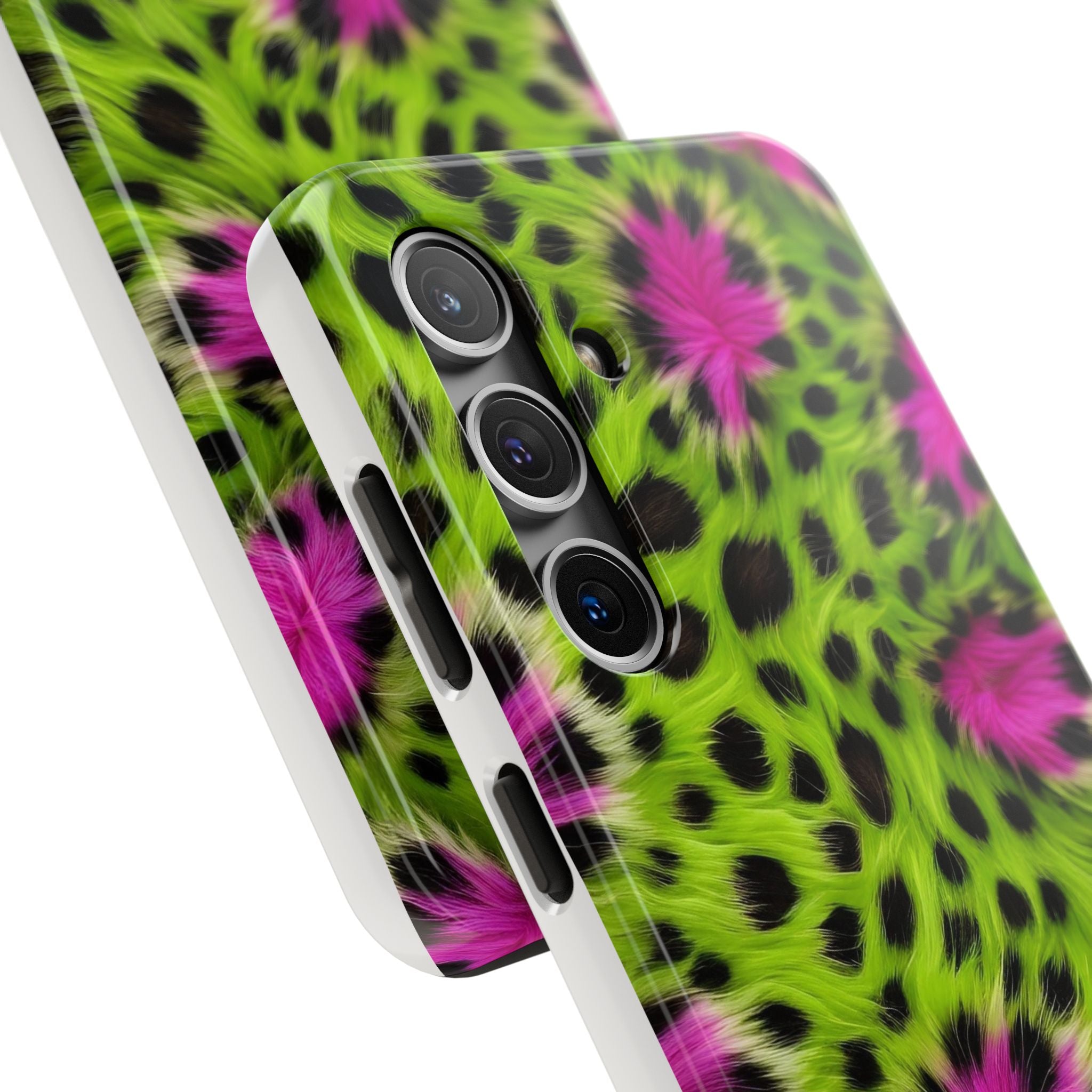 Bold Green & Pink Animal Fur Case
