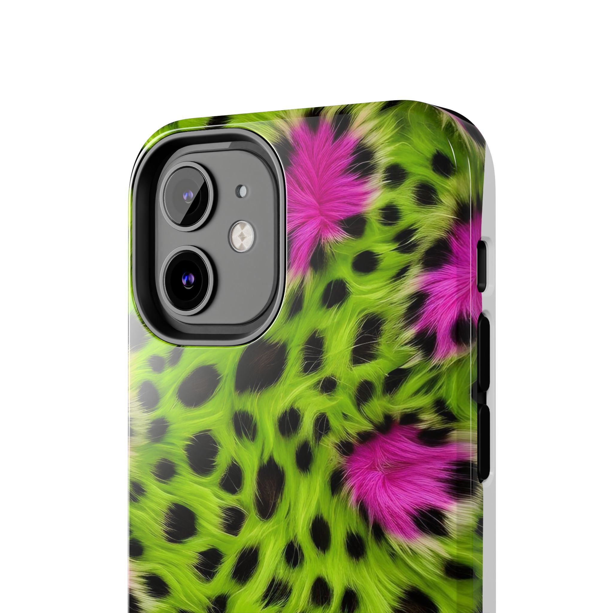 Bold Green & Pink Animal Fur Case