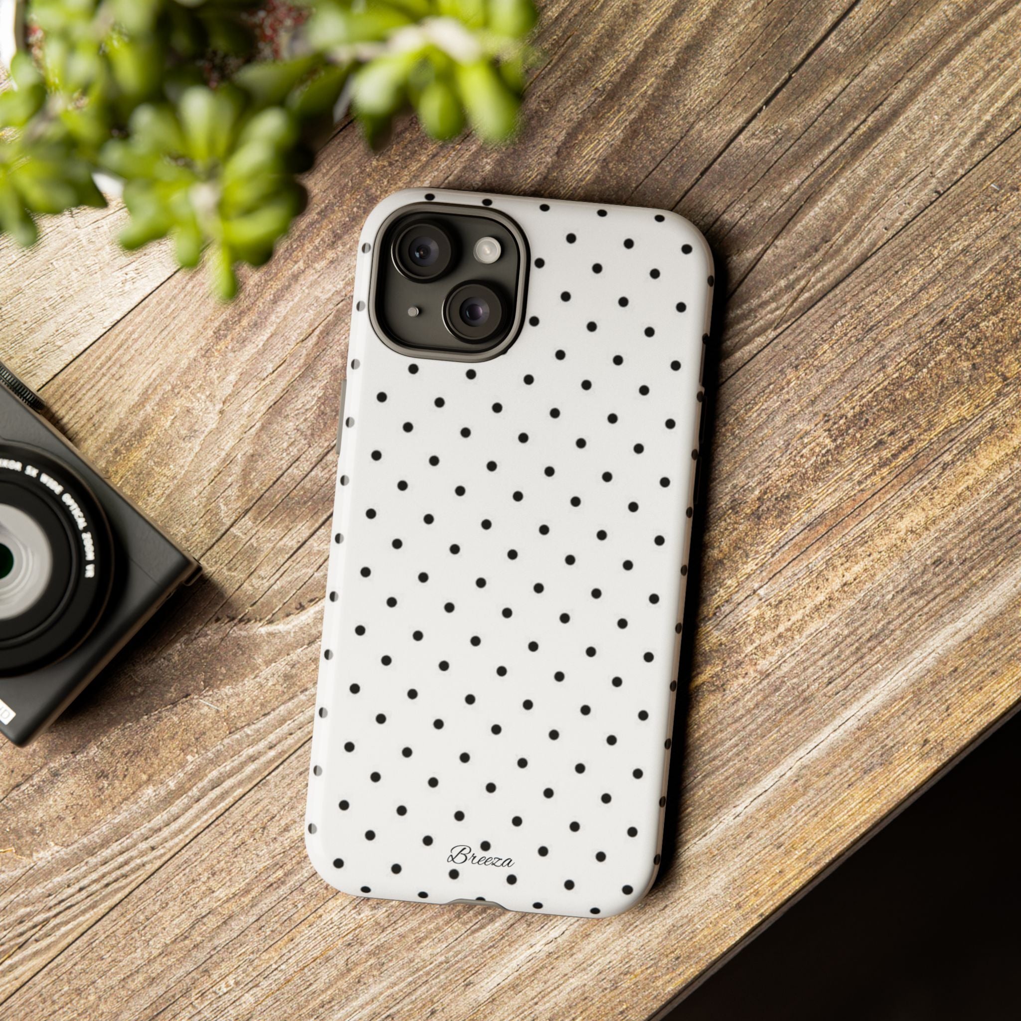 White & Black Polka Dot Phone Case