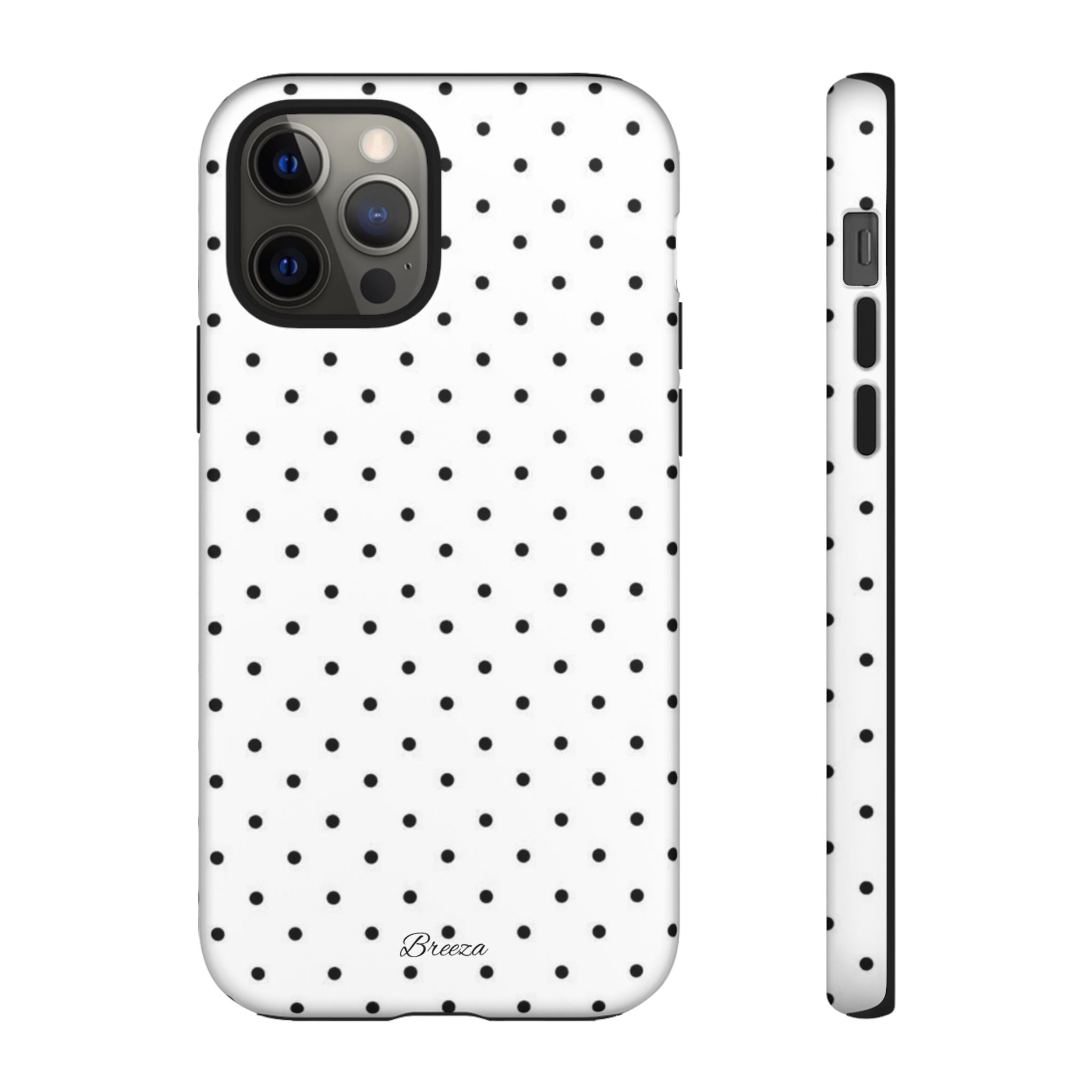 White & Black Polka Dot Phone Case
