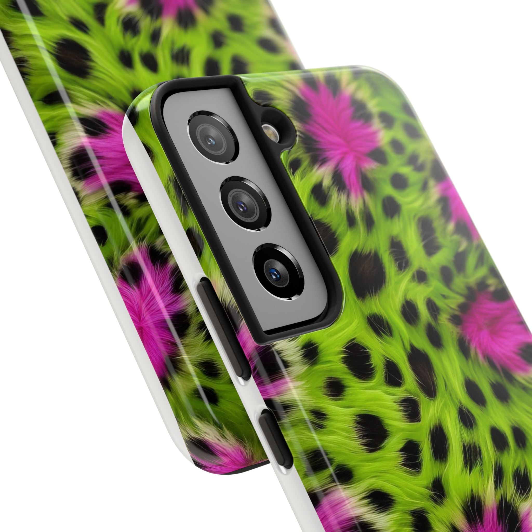 Bold Green & Pink Animal Fur Case