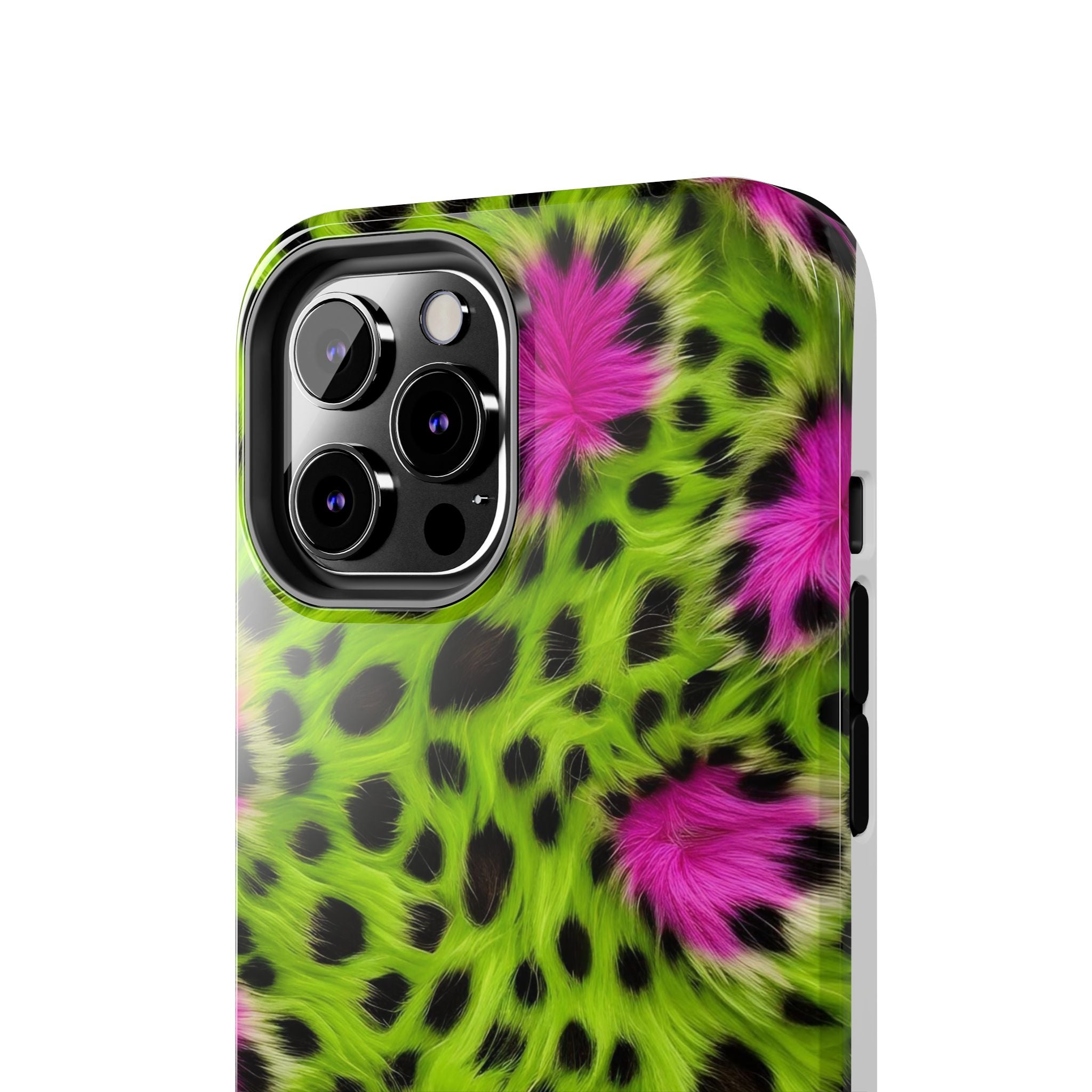 Bold Green & Pink Animal Fur Case