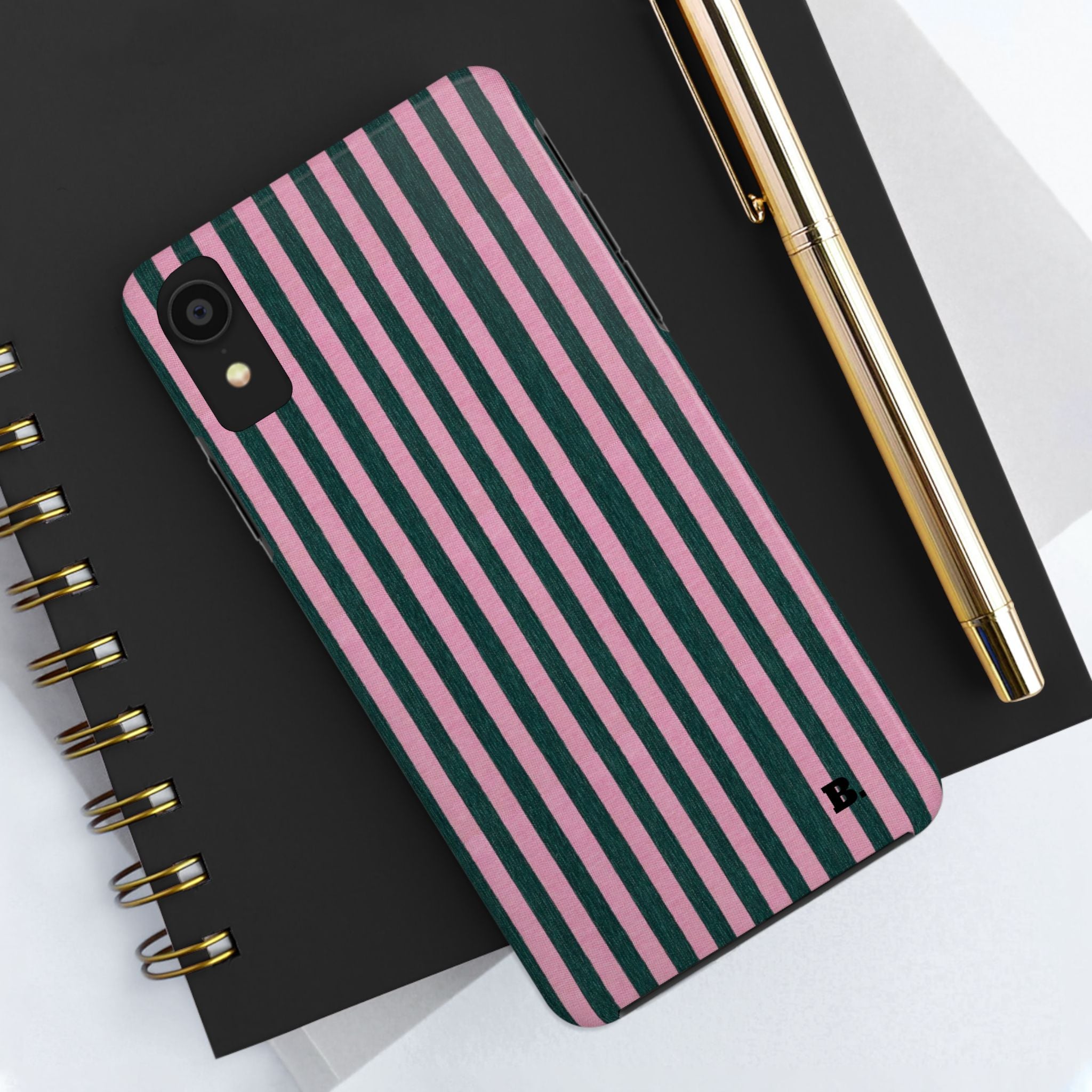 Pink & Green Striped Case