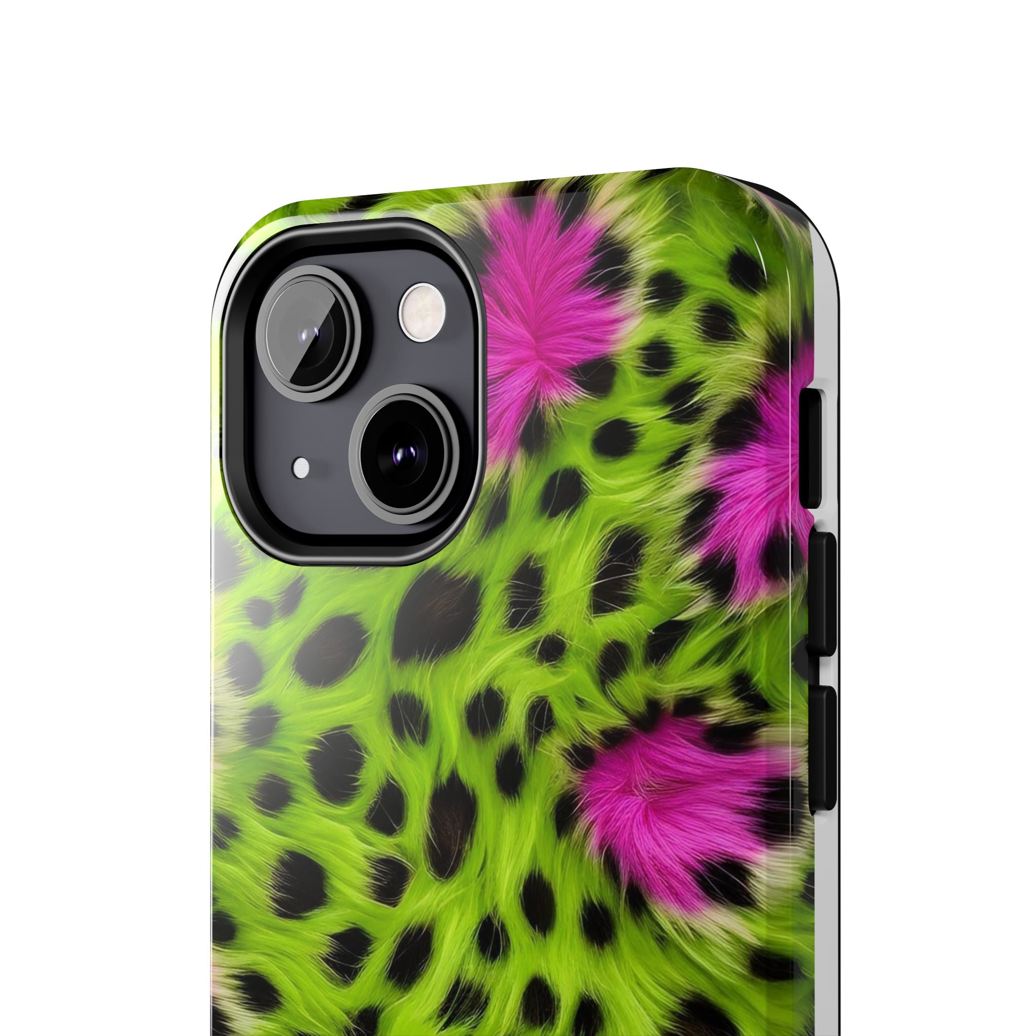 Bold Green & Pink Animal Fur Case