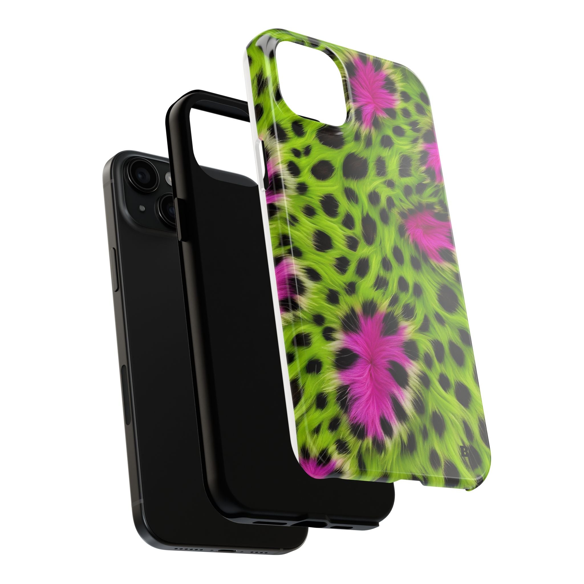 Bold Green & Pink Animal Fur Case