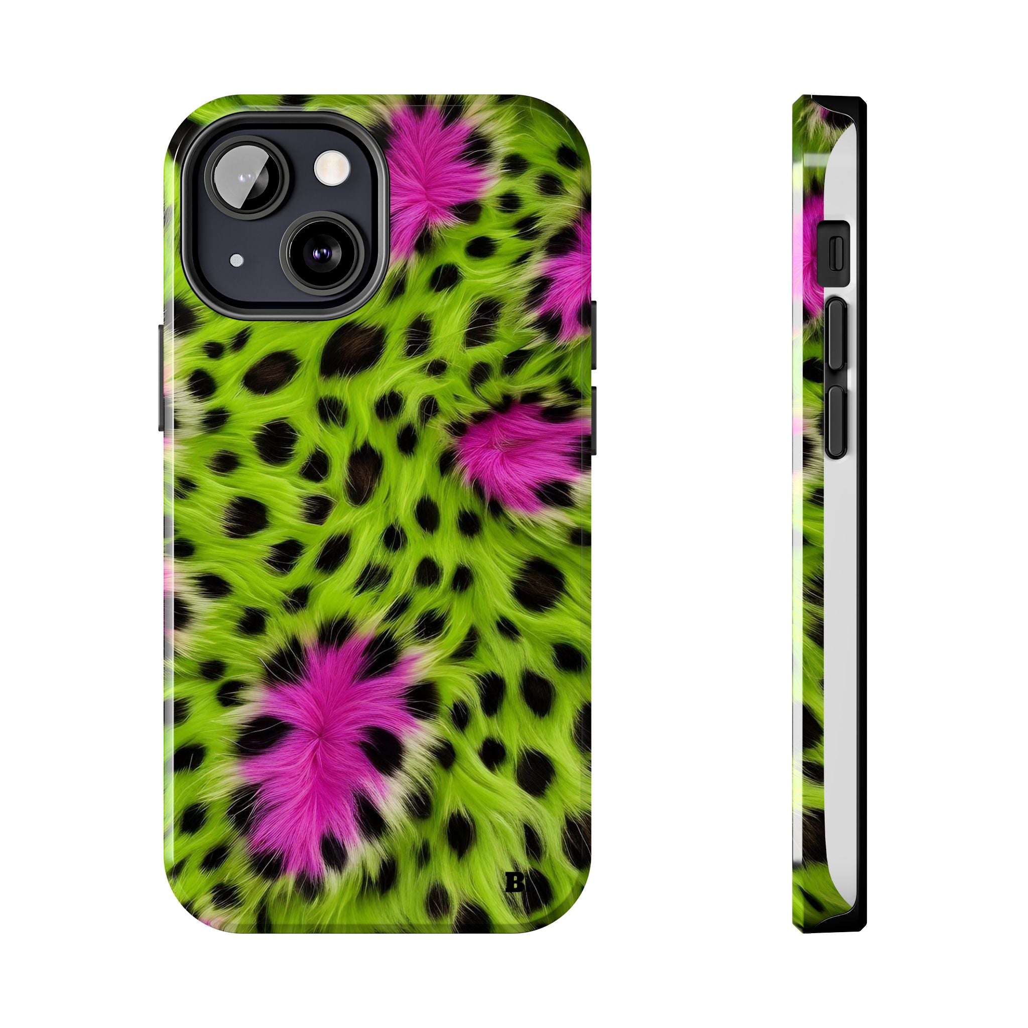 Bold Green & Pink Animal Fur Case