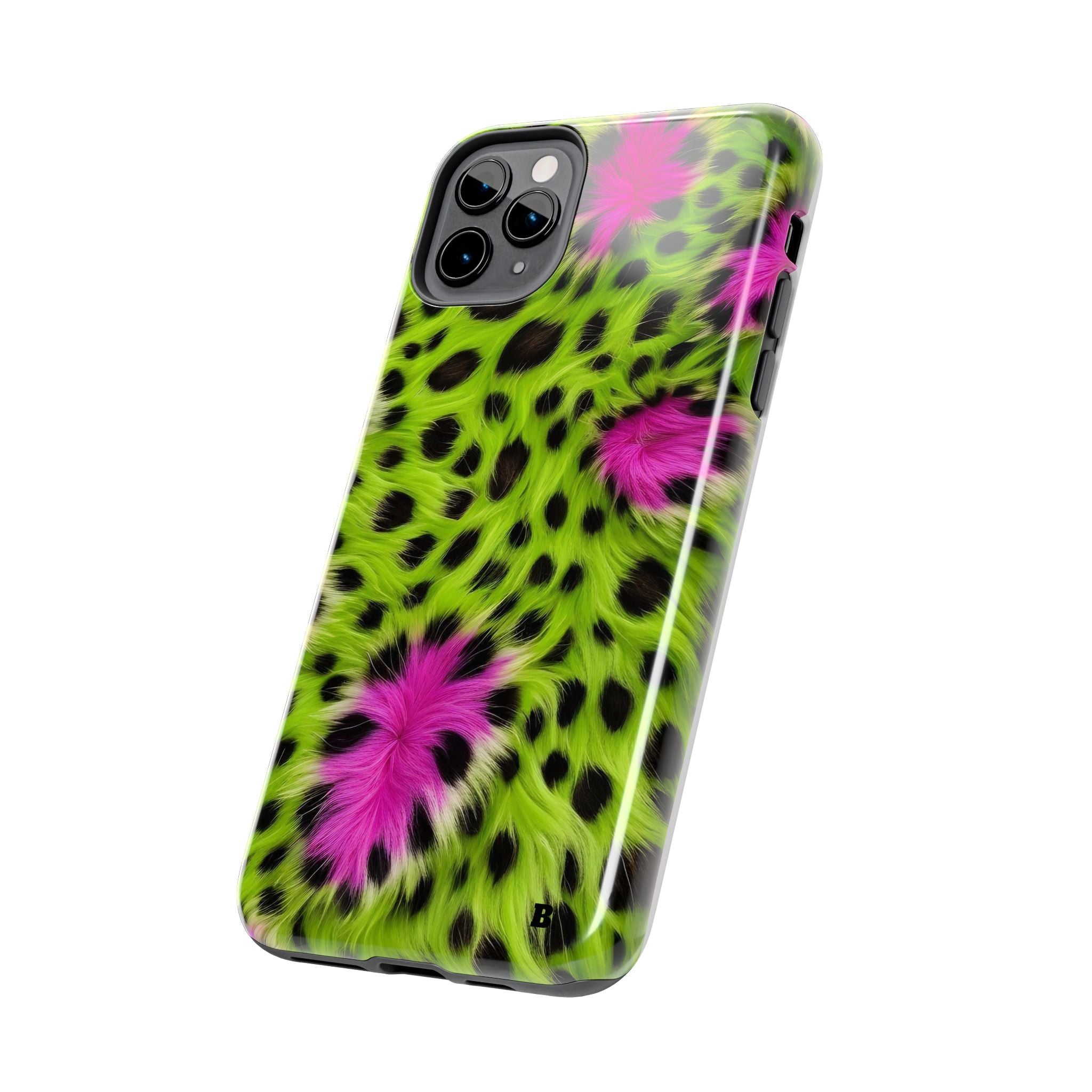 Bold Green & Pink Animal Fur Case