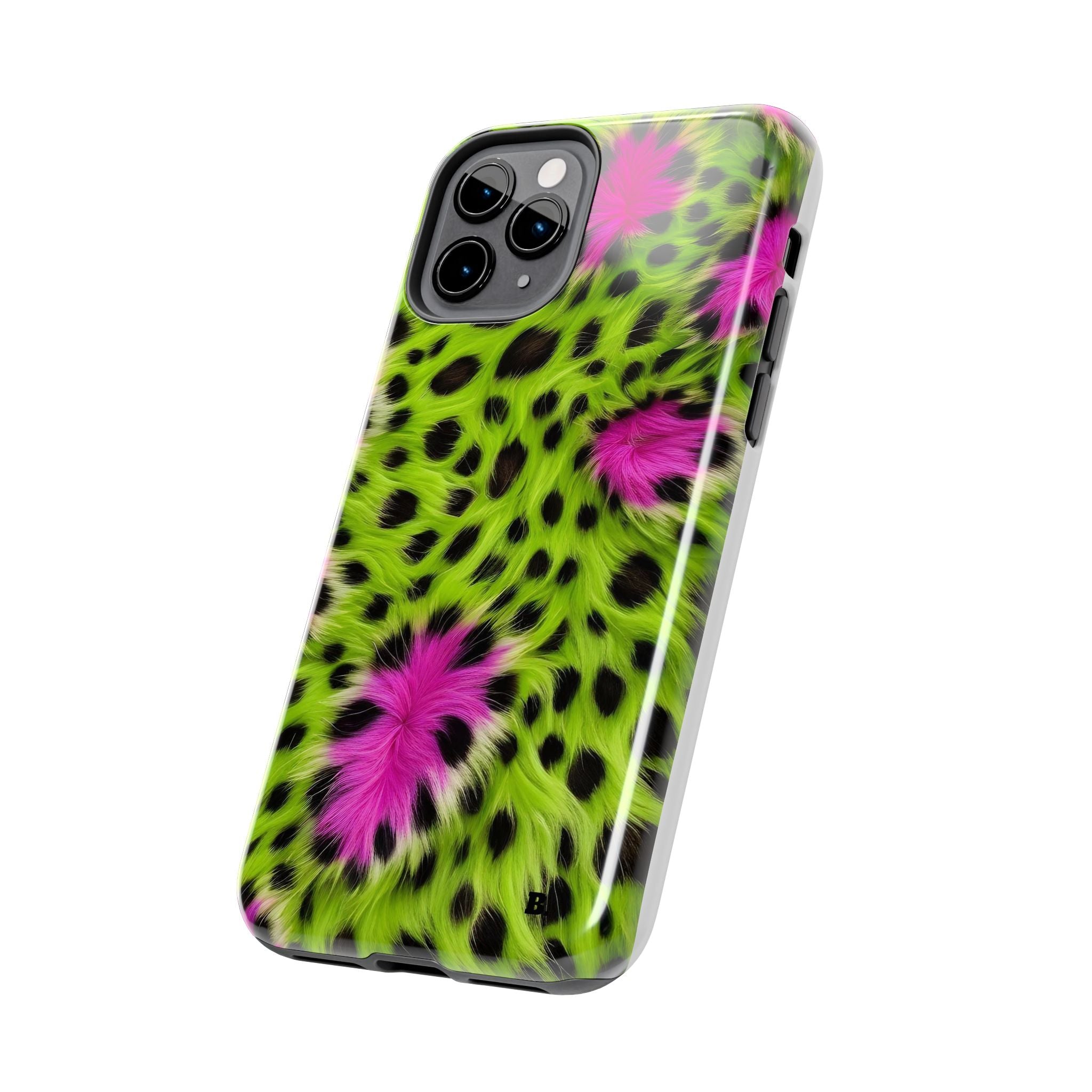 Bold Green & Pink Animal Fur Case