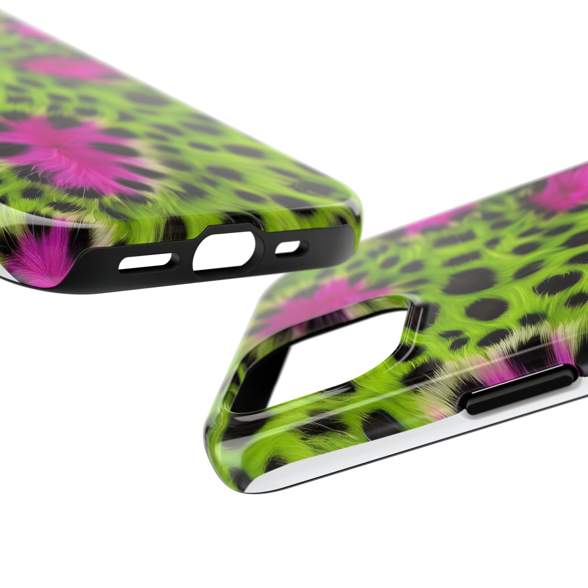 Bold Green & Pink Animal Fur Case