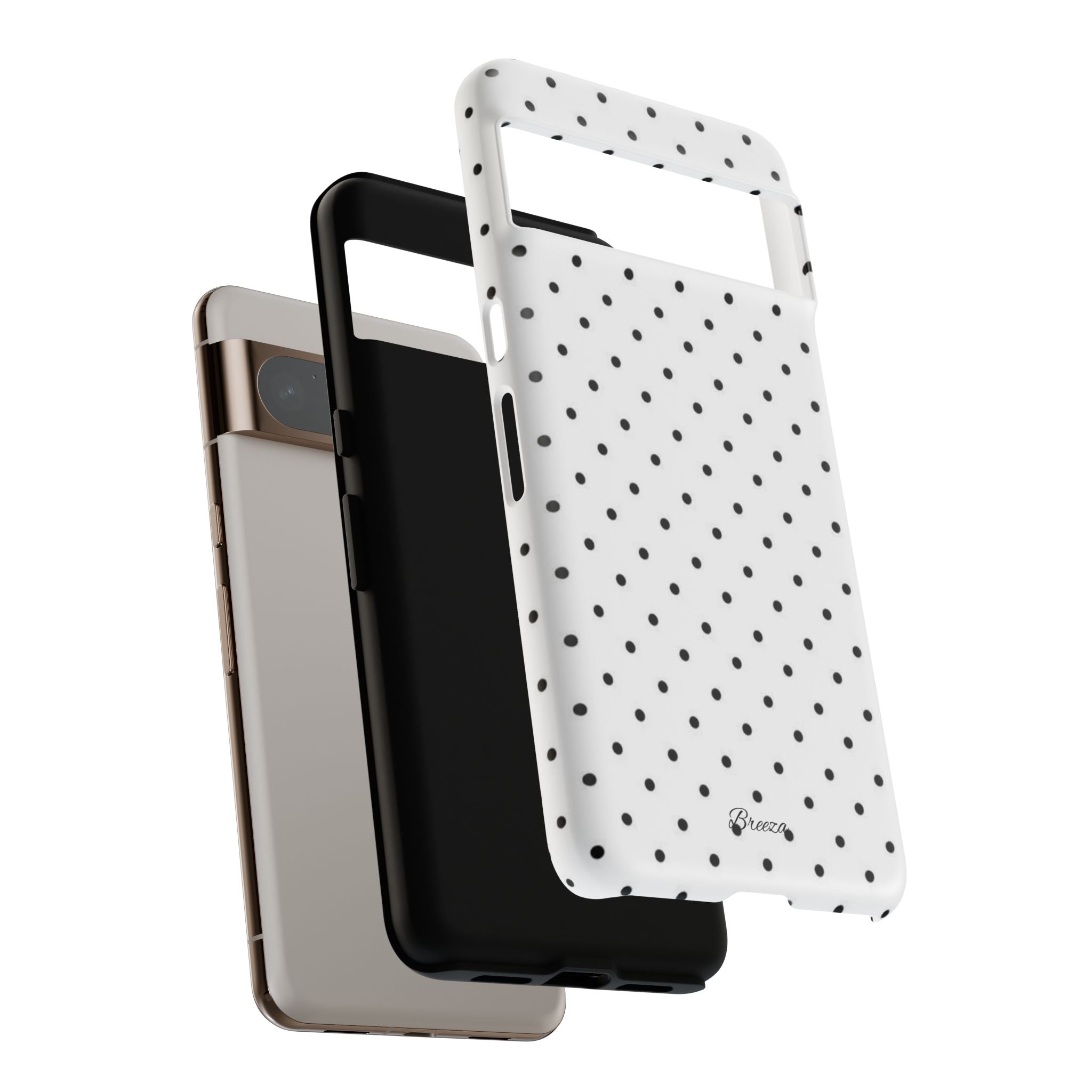 White & Black Polka Dot Phone Case