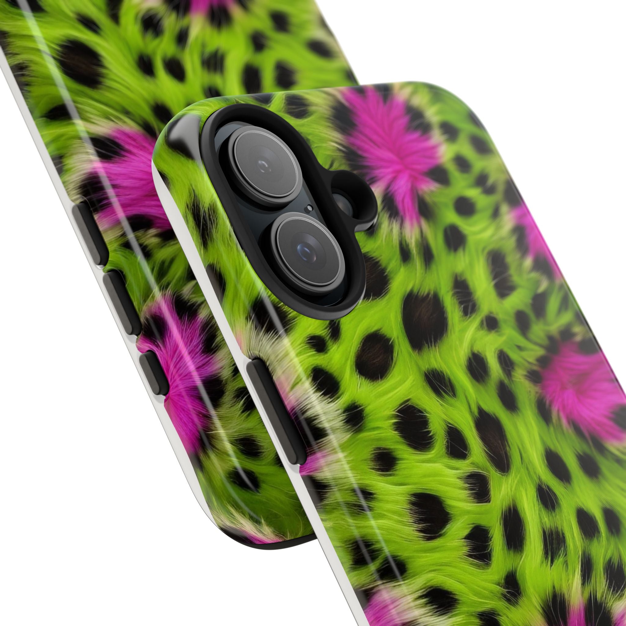 Bold Green & Pink Animal Fur Case