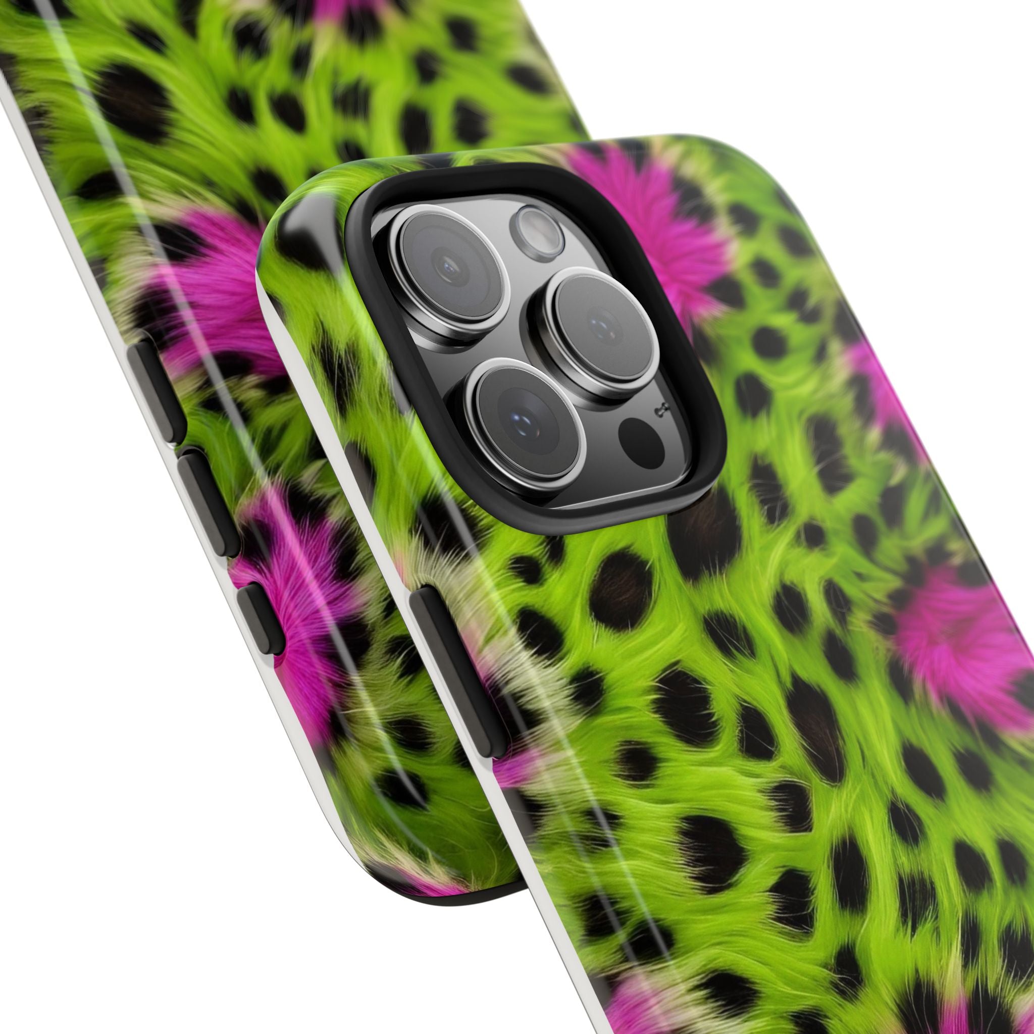Bold Green & Pink Animal Fur Case