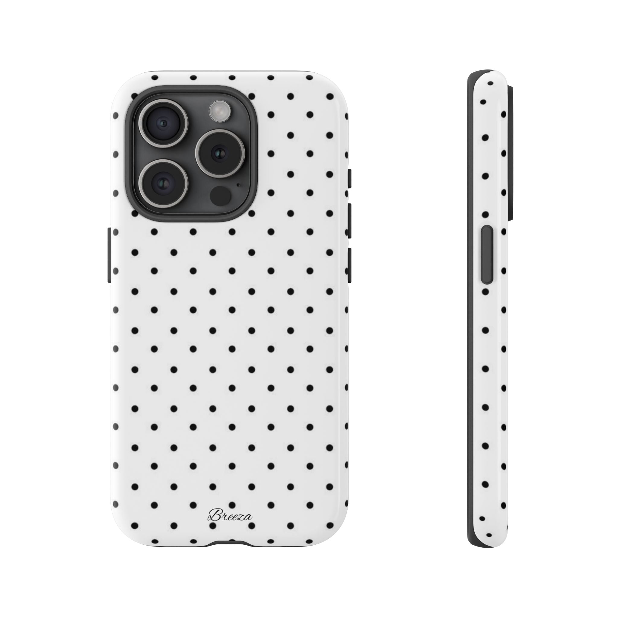 White & Black Polka Dot Phone Case