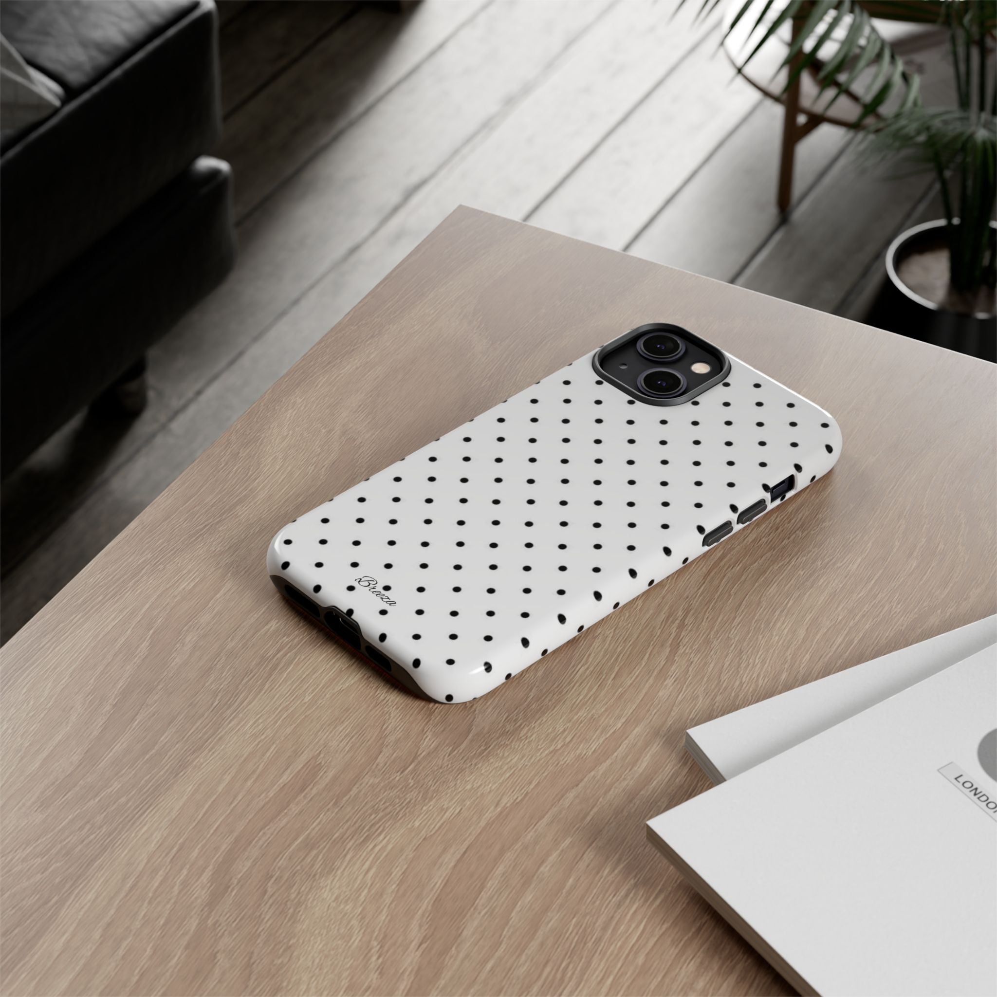 White & Black Polka Dot Phone Case