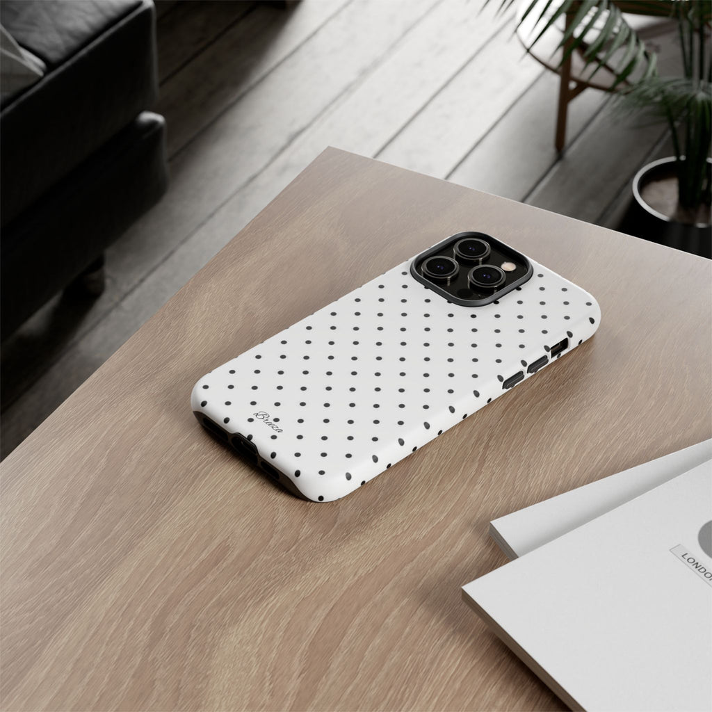 White & Black Polka Dot Phone Case
