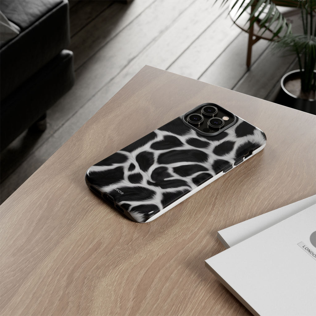 Furry Cow Print Phone Case