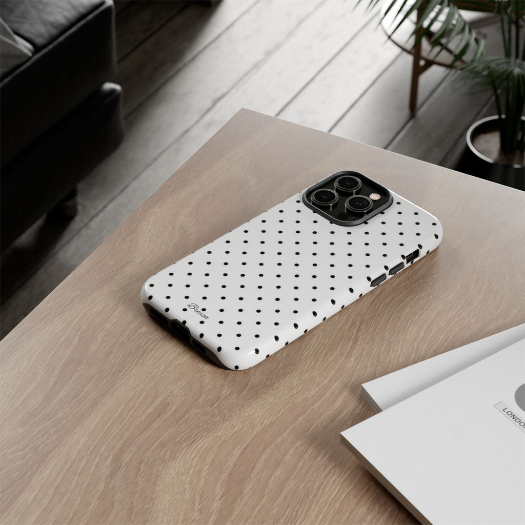 White & Black Polka Dot Phone Case