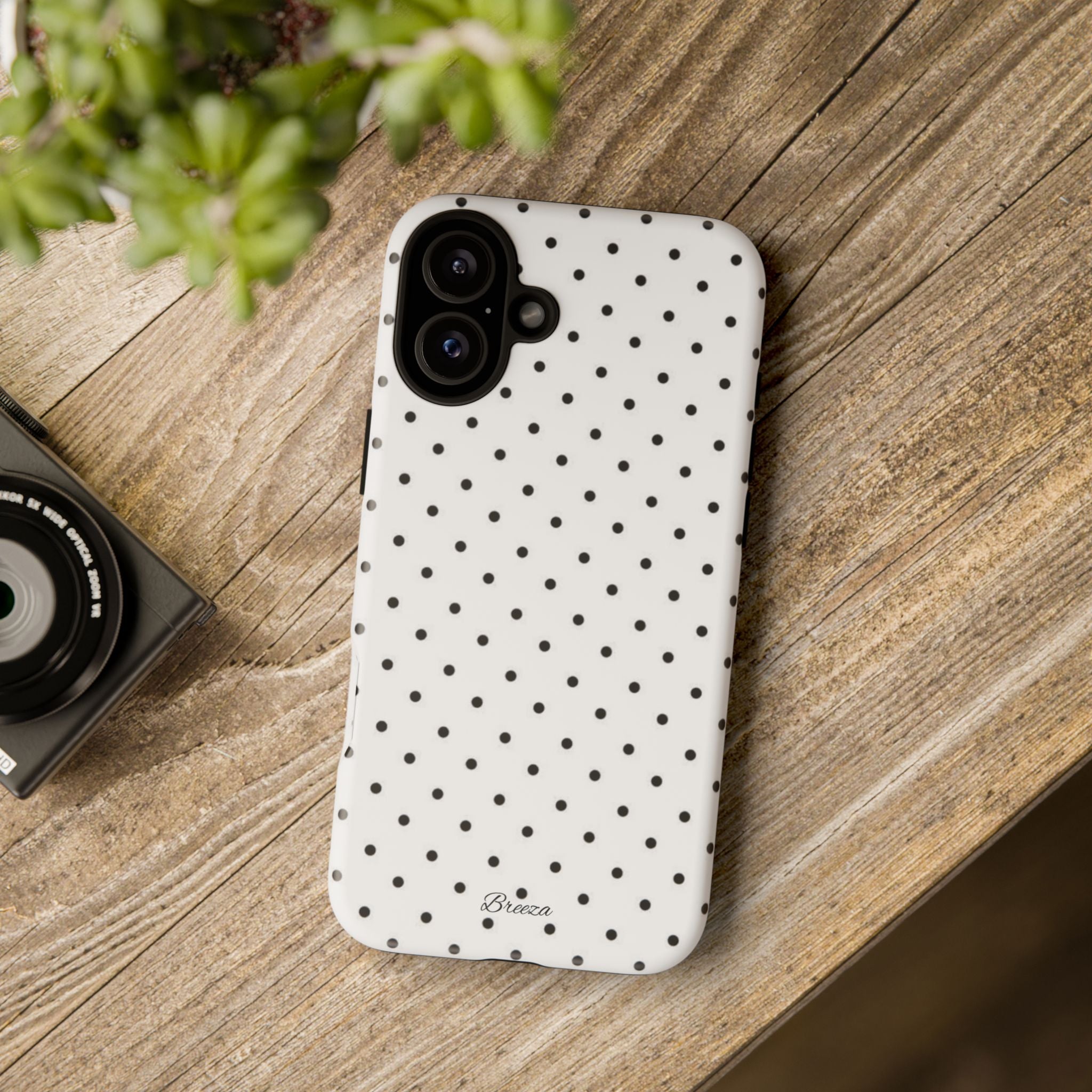 White & Black Polka Dot Phone Case