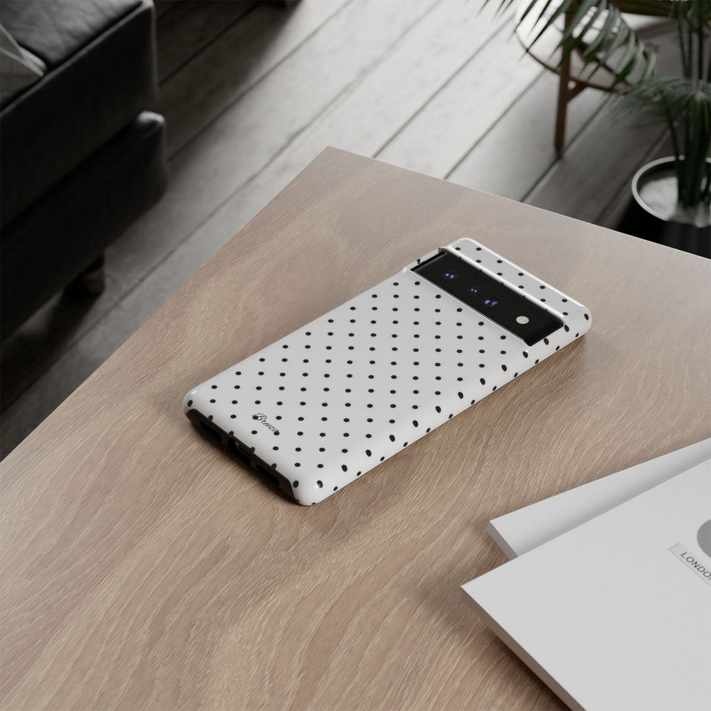 White & Black Polka Dot Phone Case