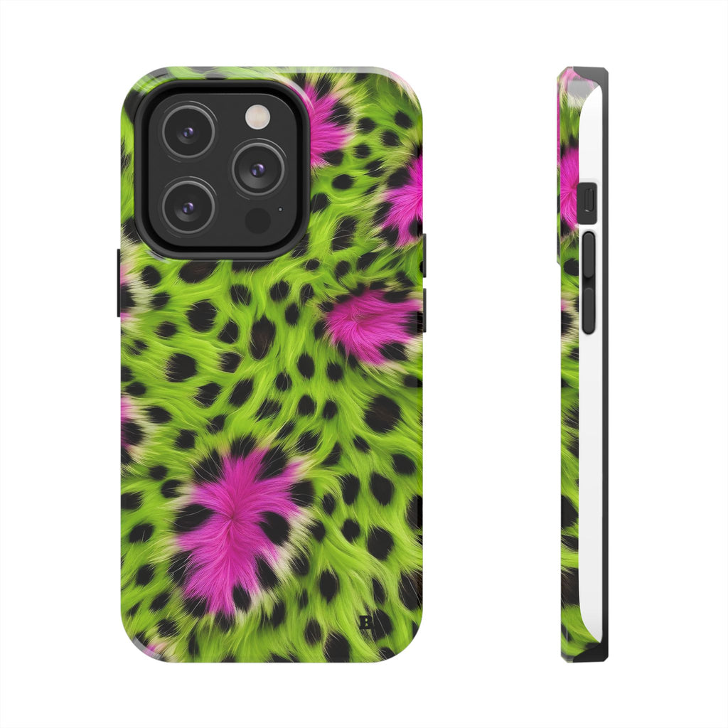 Bold Green & Pink Animal Fur Case