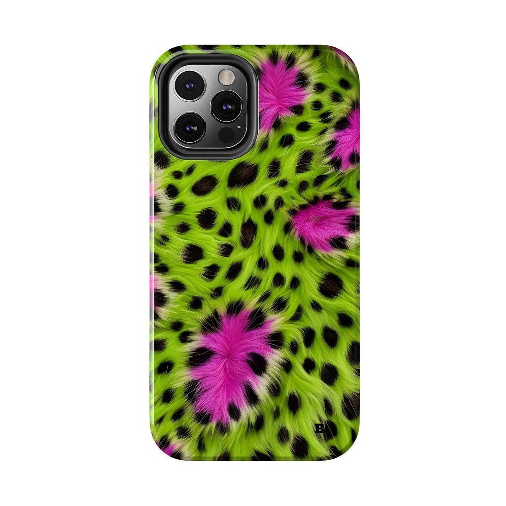 Bold Green & Pink Animal Fur Case