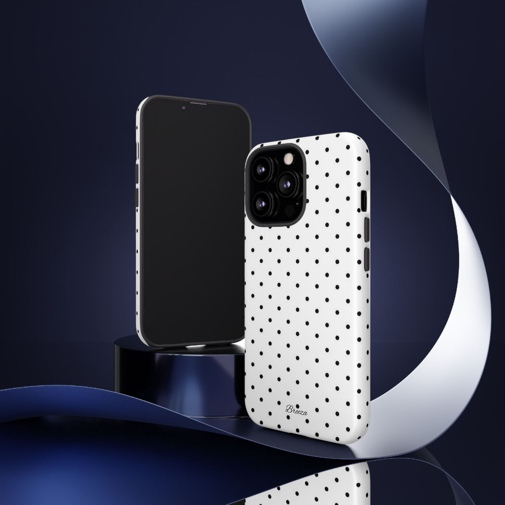 White & Black Polka Dot Phone Case