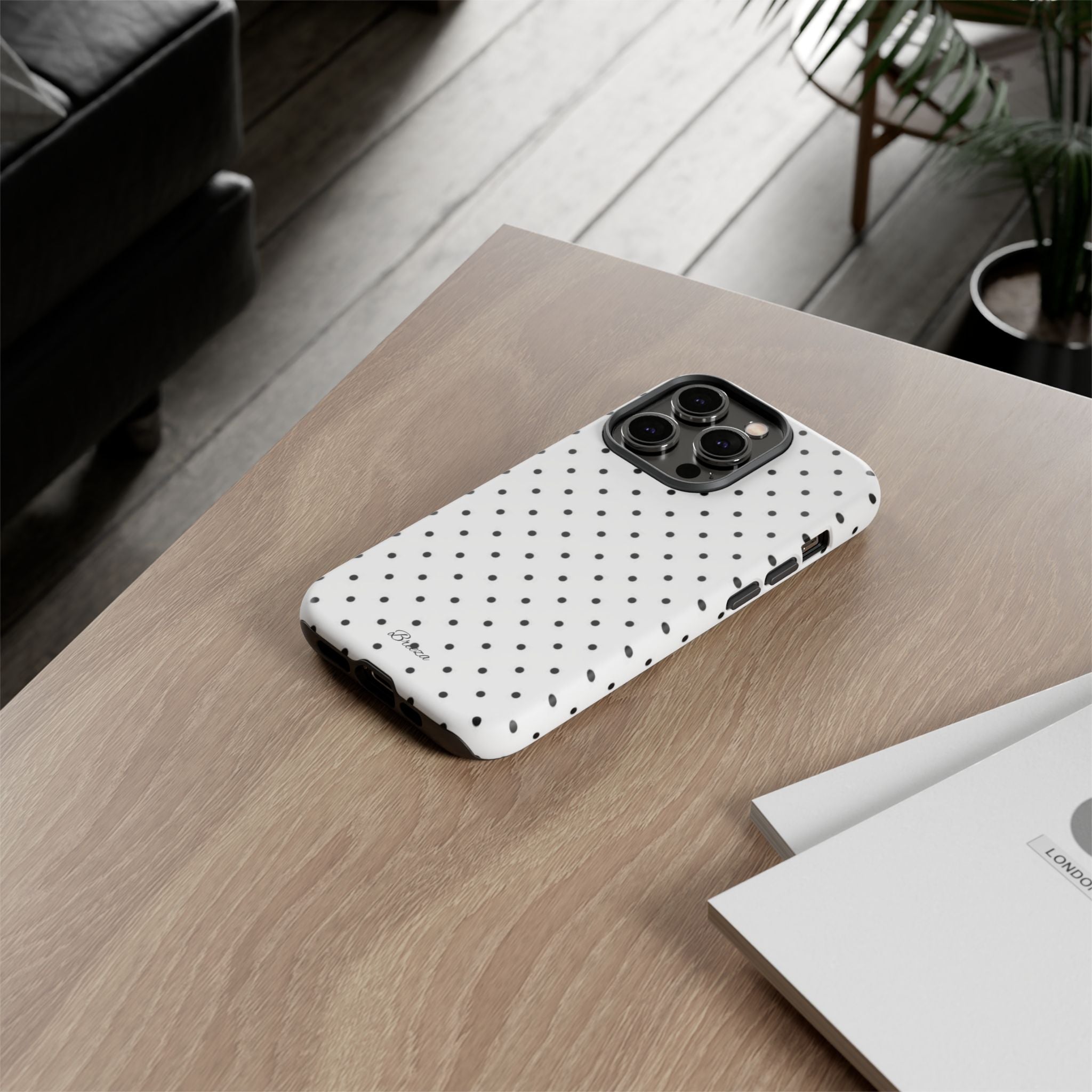 White & Black Polka Dot Phone Case