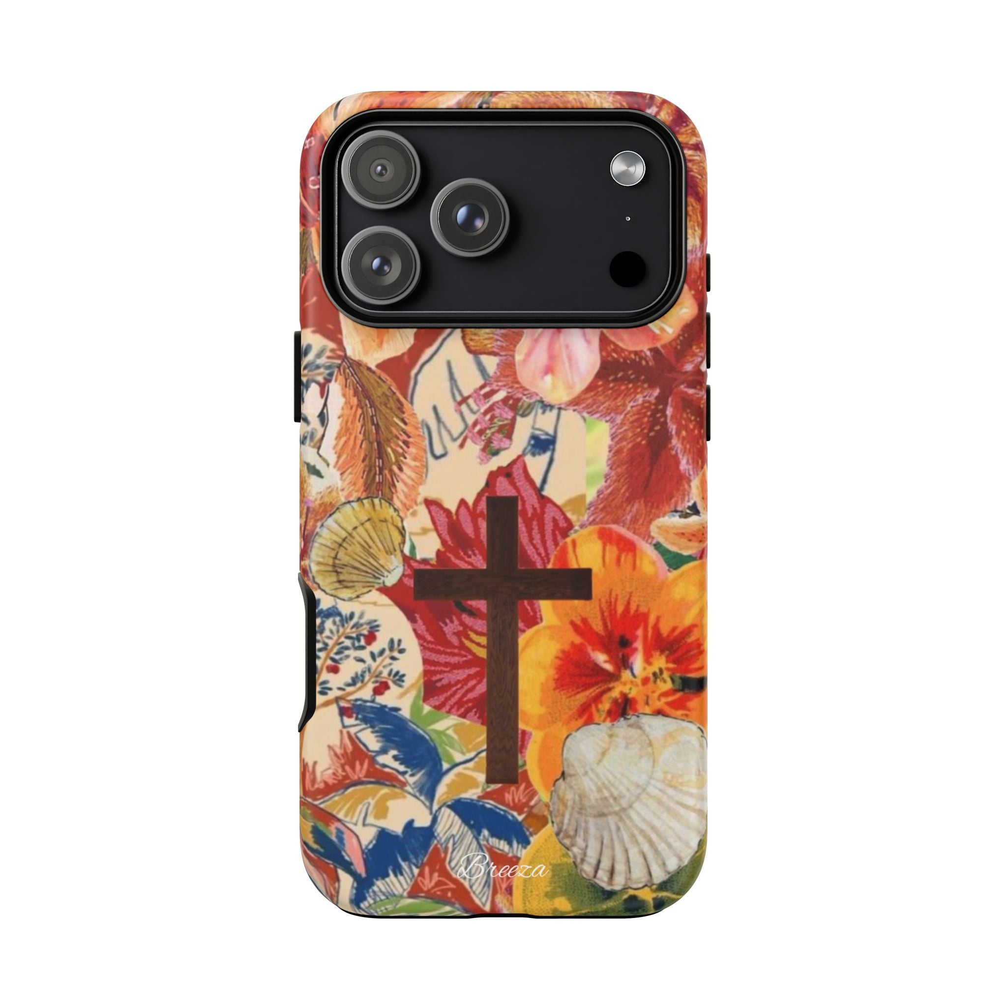 Floral Phone Case with Cross