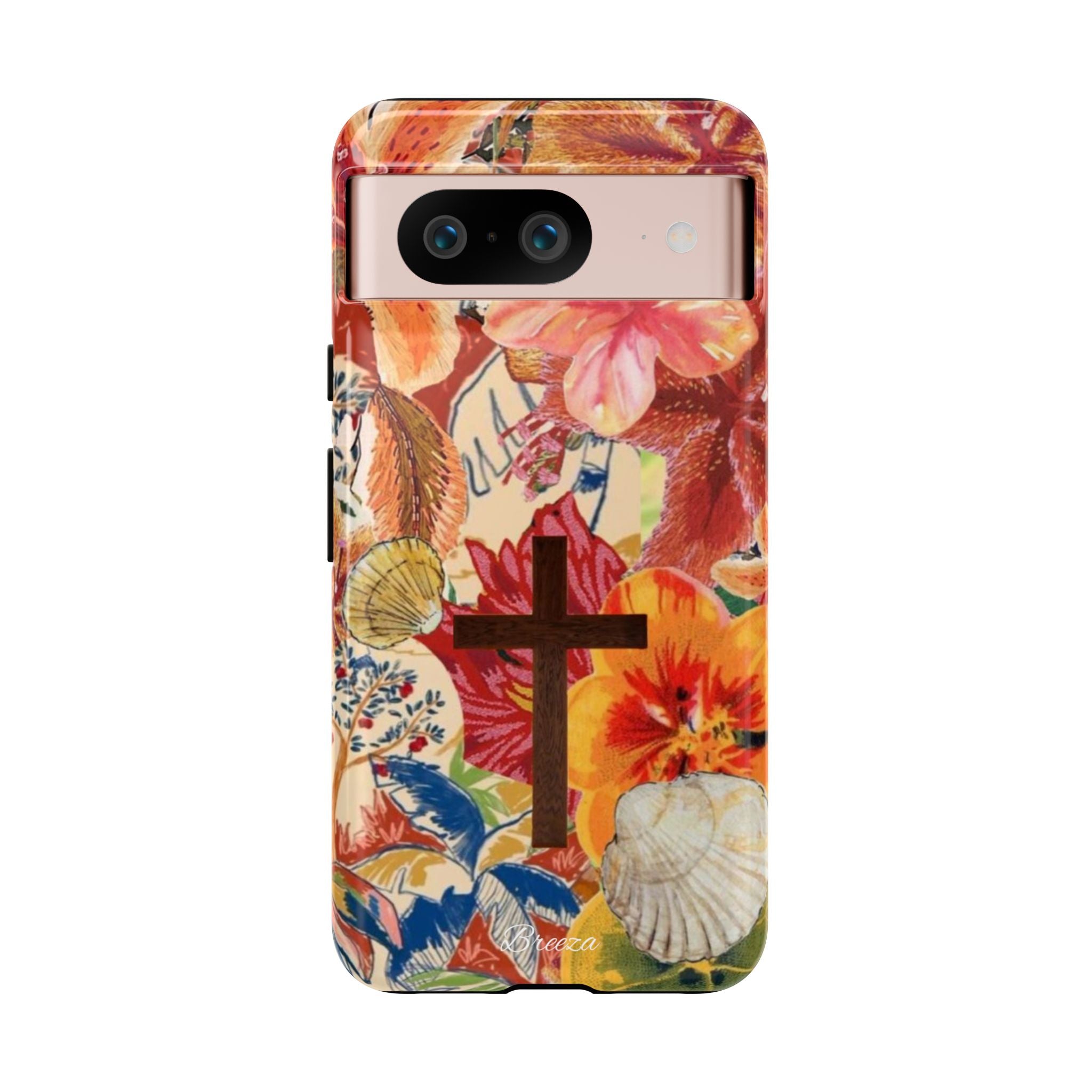 Floral Phone Case with Cross