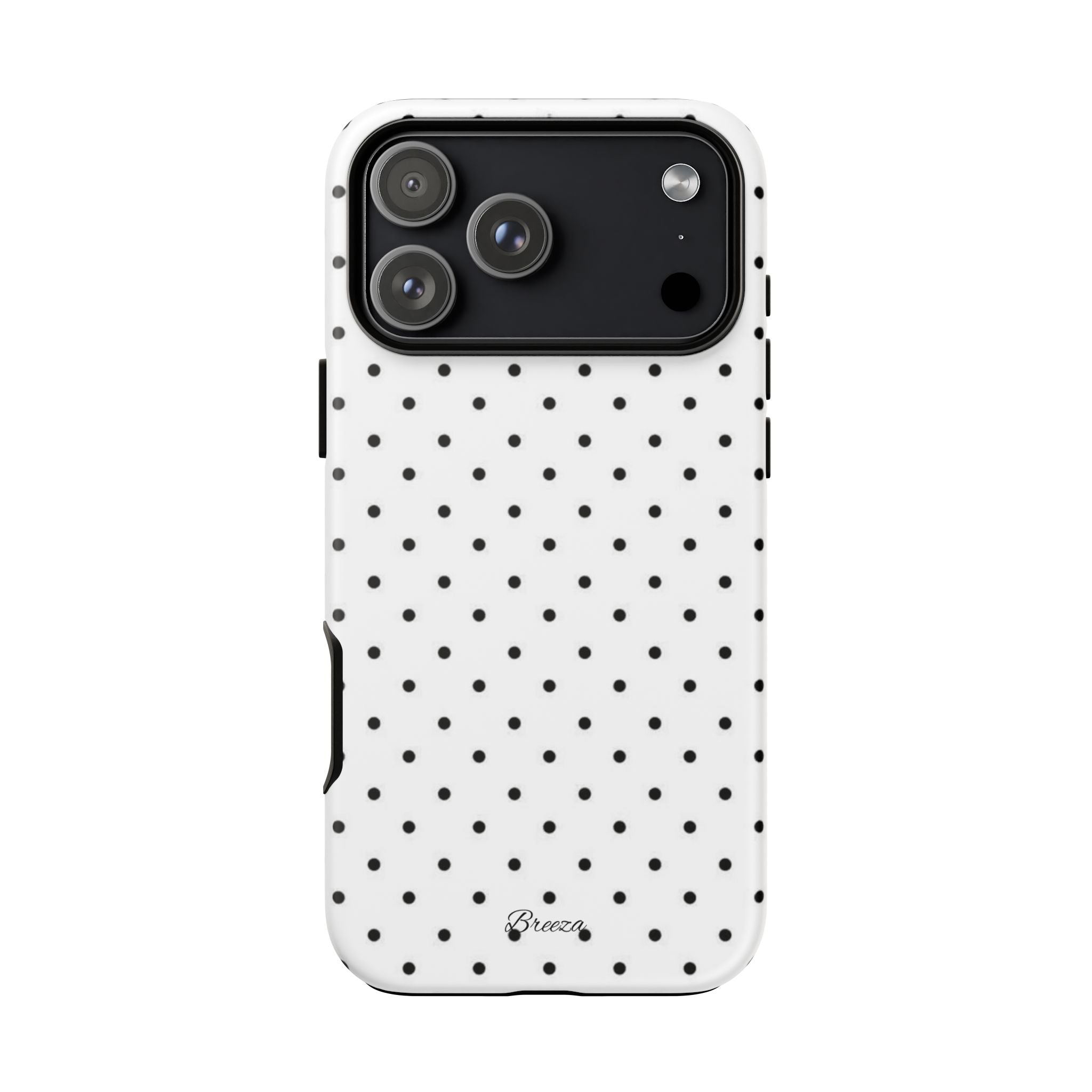 White & Black Polka Dot Phone Case