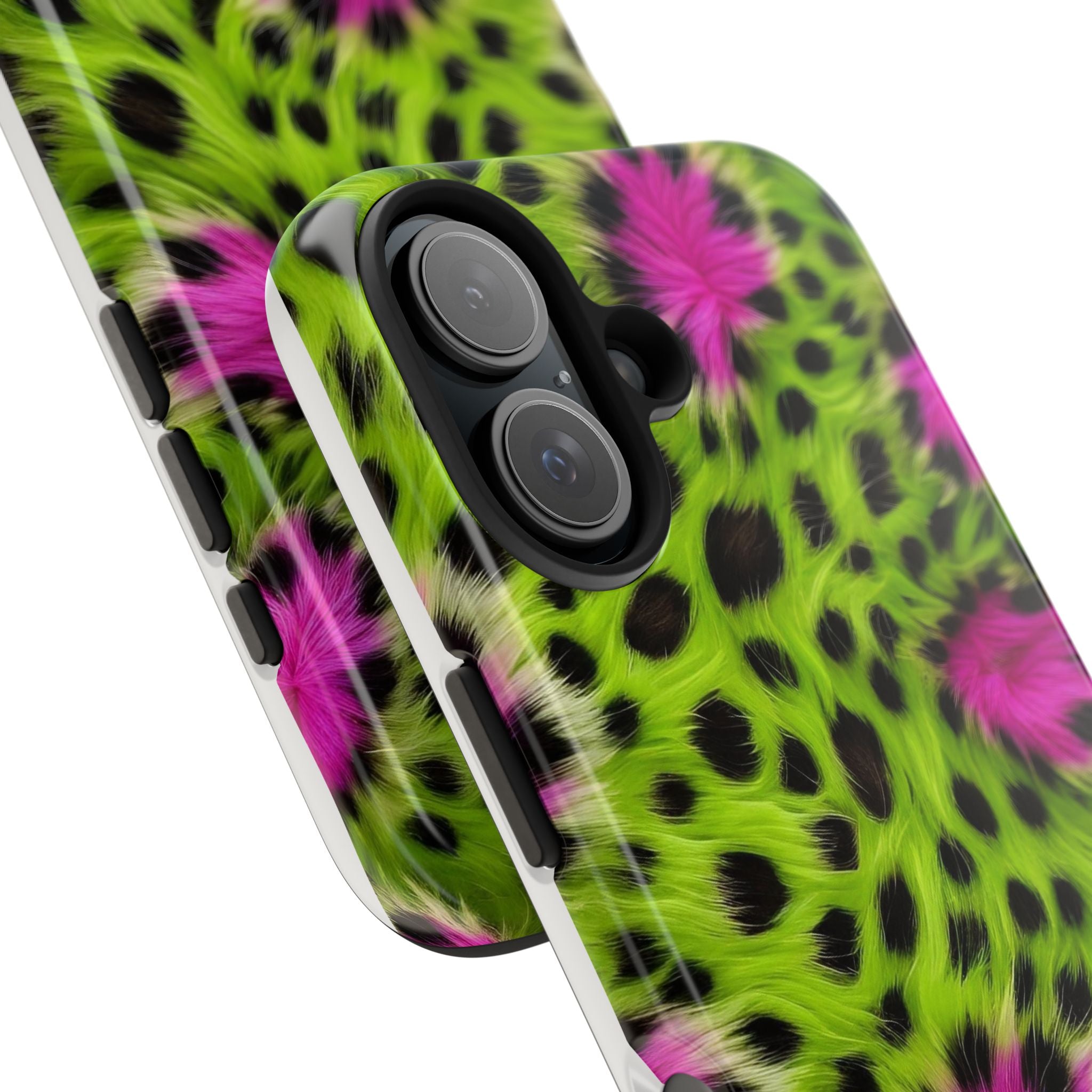 Bold Green & Pink Animal Fur Case