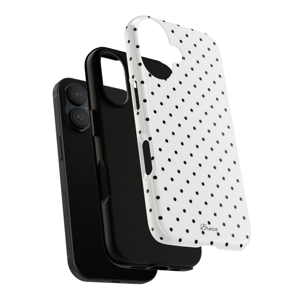 White & Black Polka Dot Phone Case