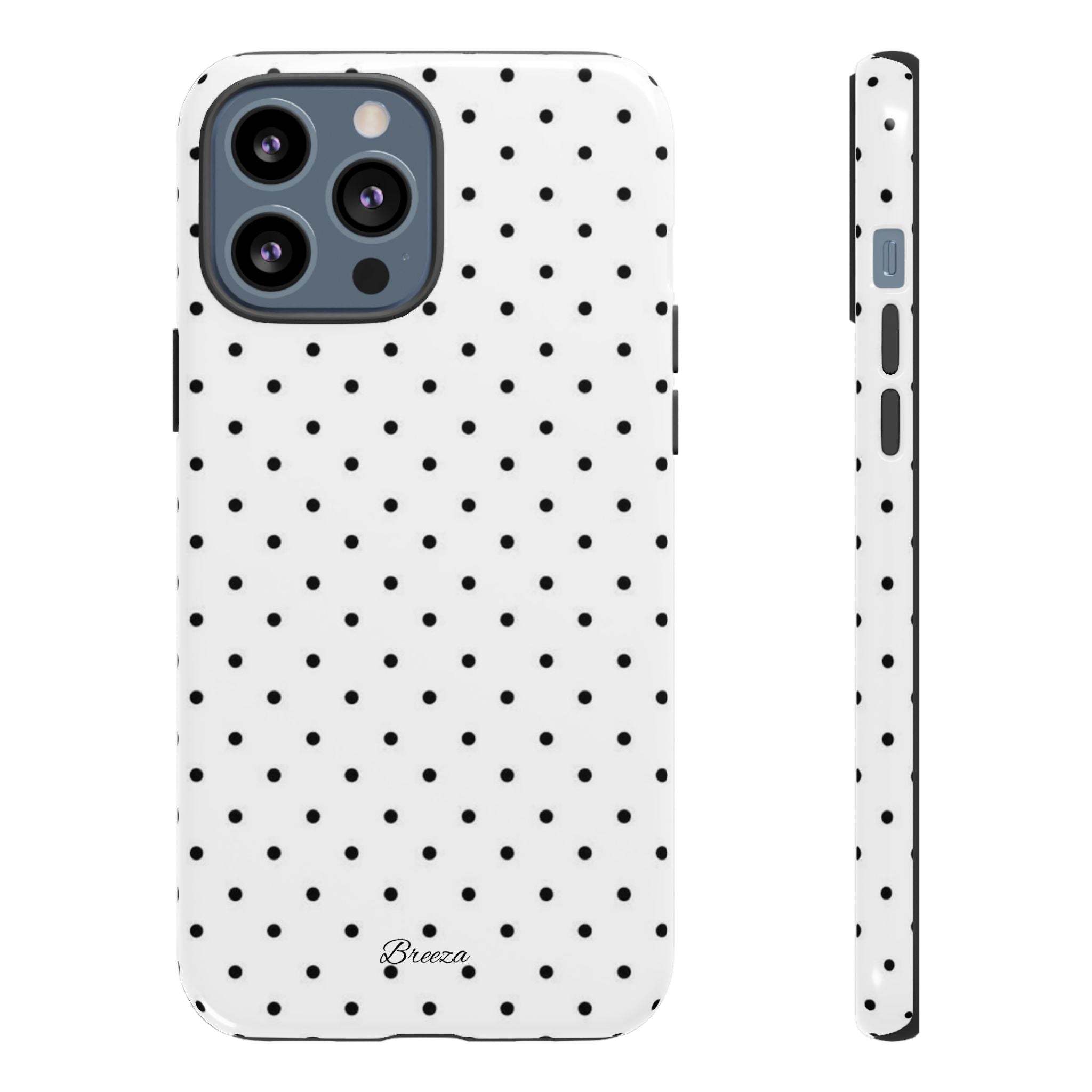 White & Black Polka Dot Phone Case