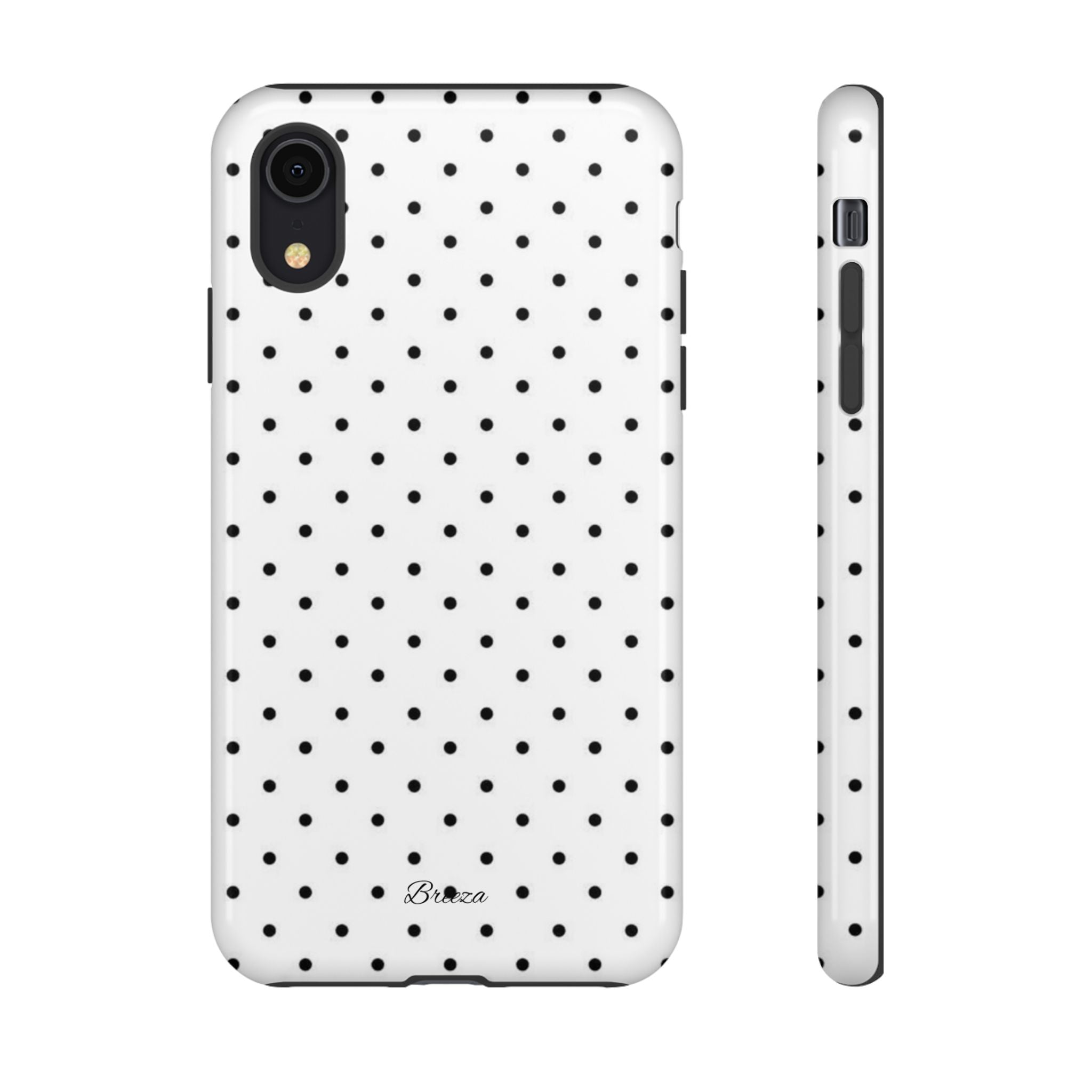 White & Black Polka Dot Phone Case