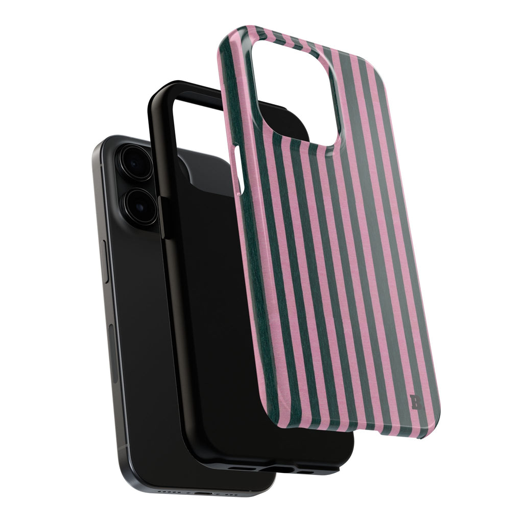 Pink & Green Striped Case