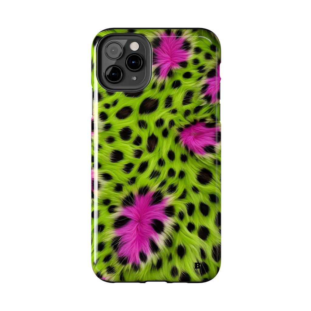 Bold Green & Pink Animal Fur Case
