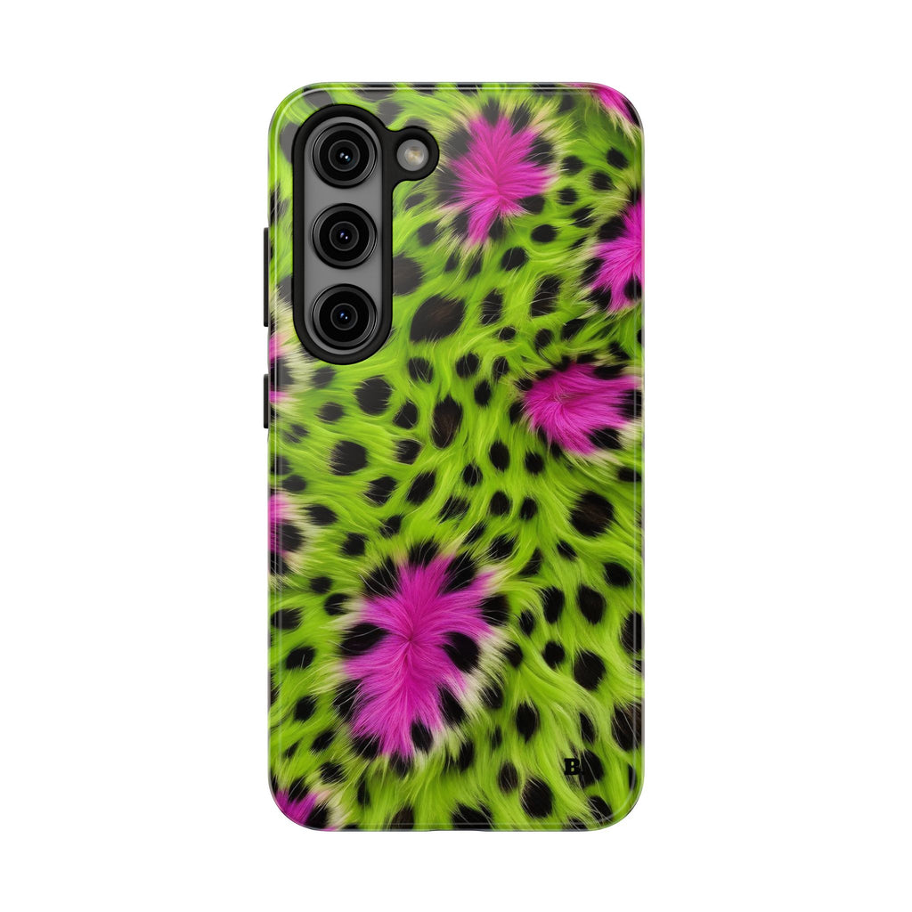 Bold Green & Pink Animal Fur Case