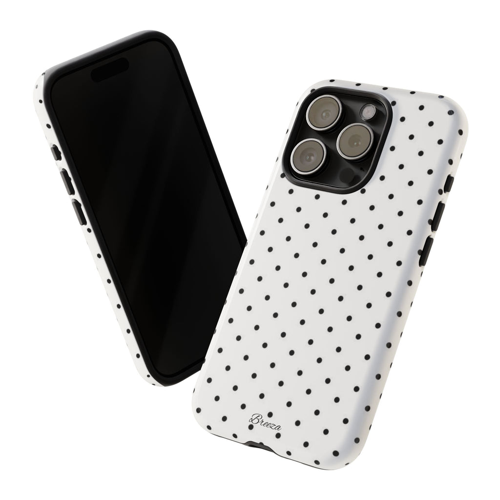 White & Black Polka Dot Phone Case