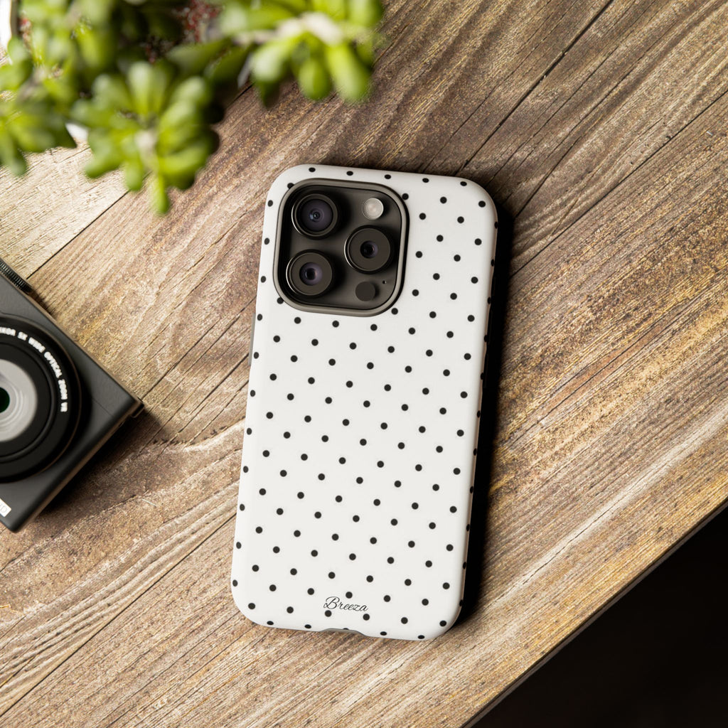 White & Black Polka Dot Phone Case