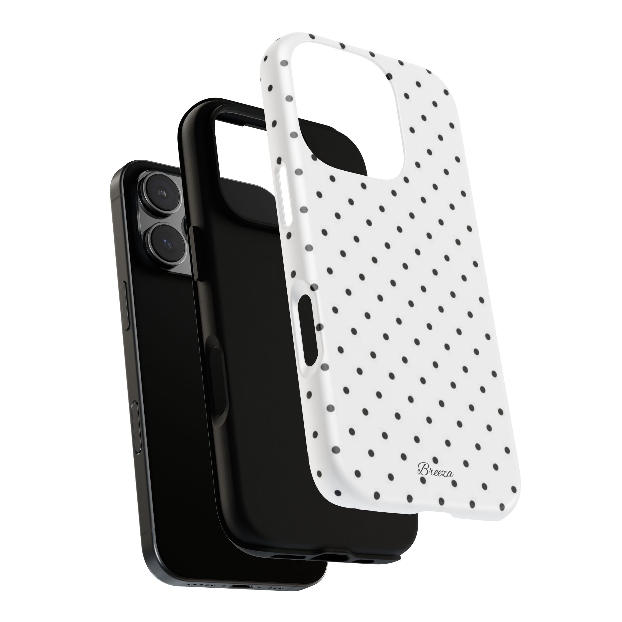 White & Black Polka Dot Phone Case