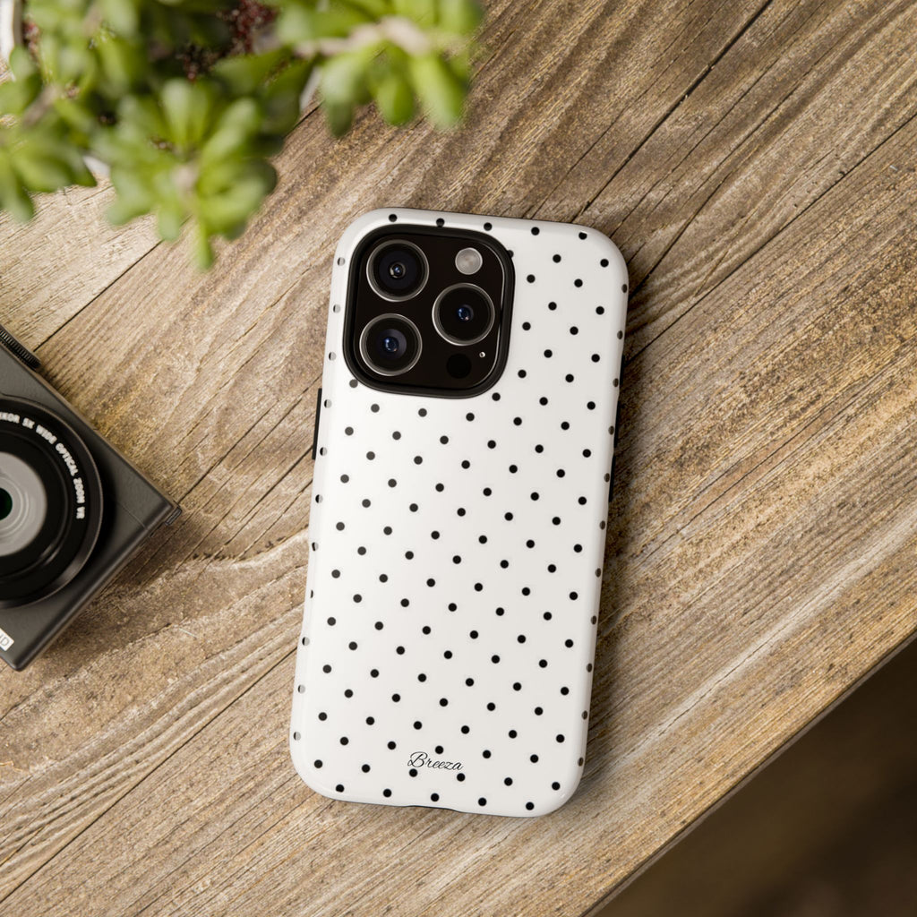 White & Black Polka Dot Phone Case