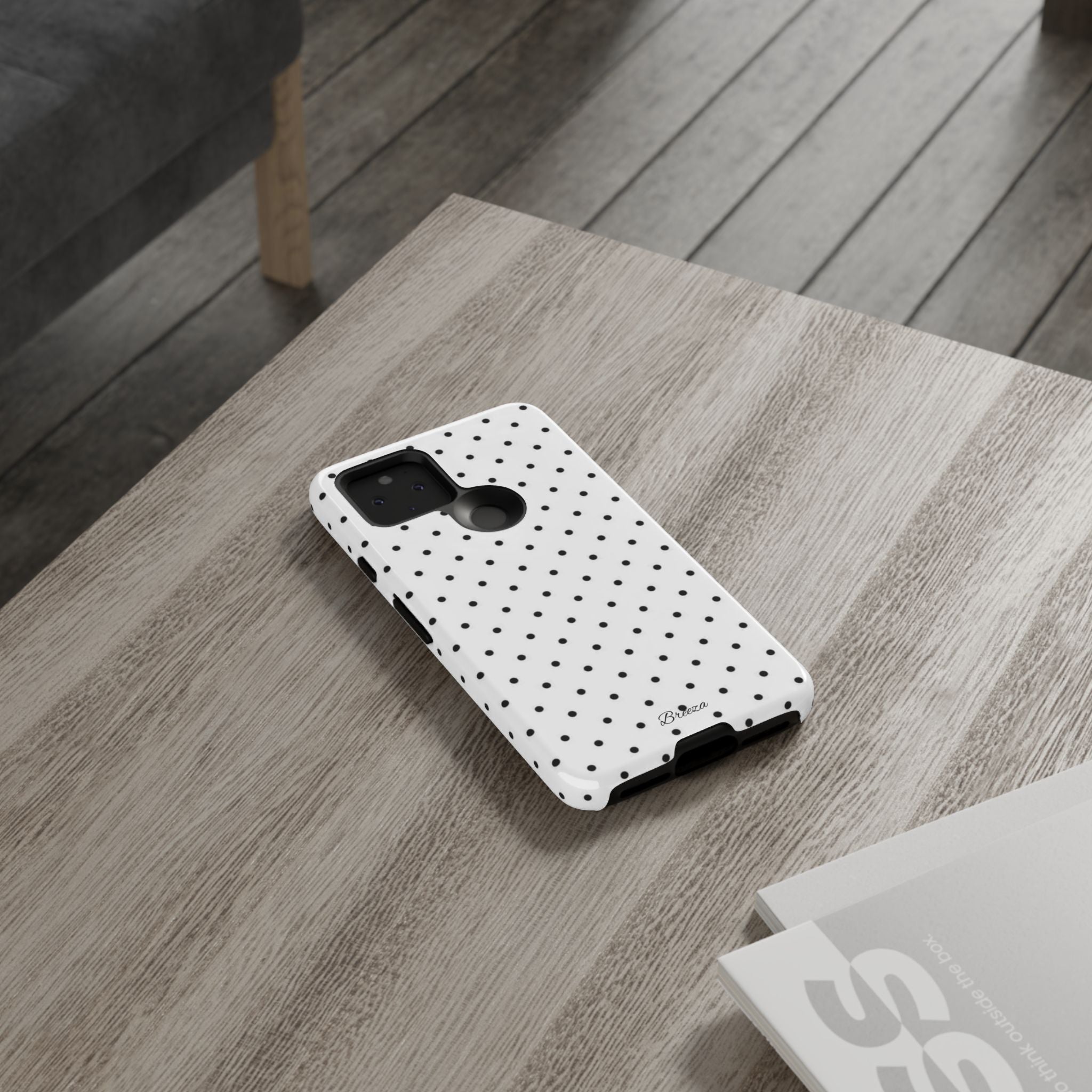 White & Black Polka Dot Phone Case