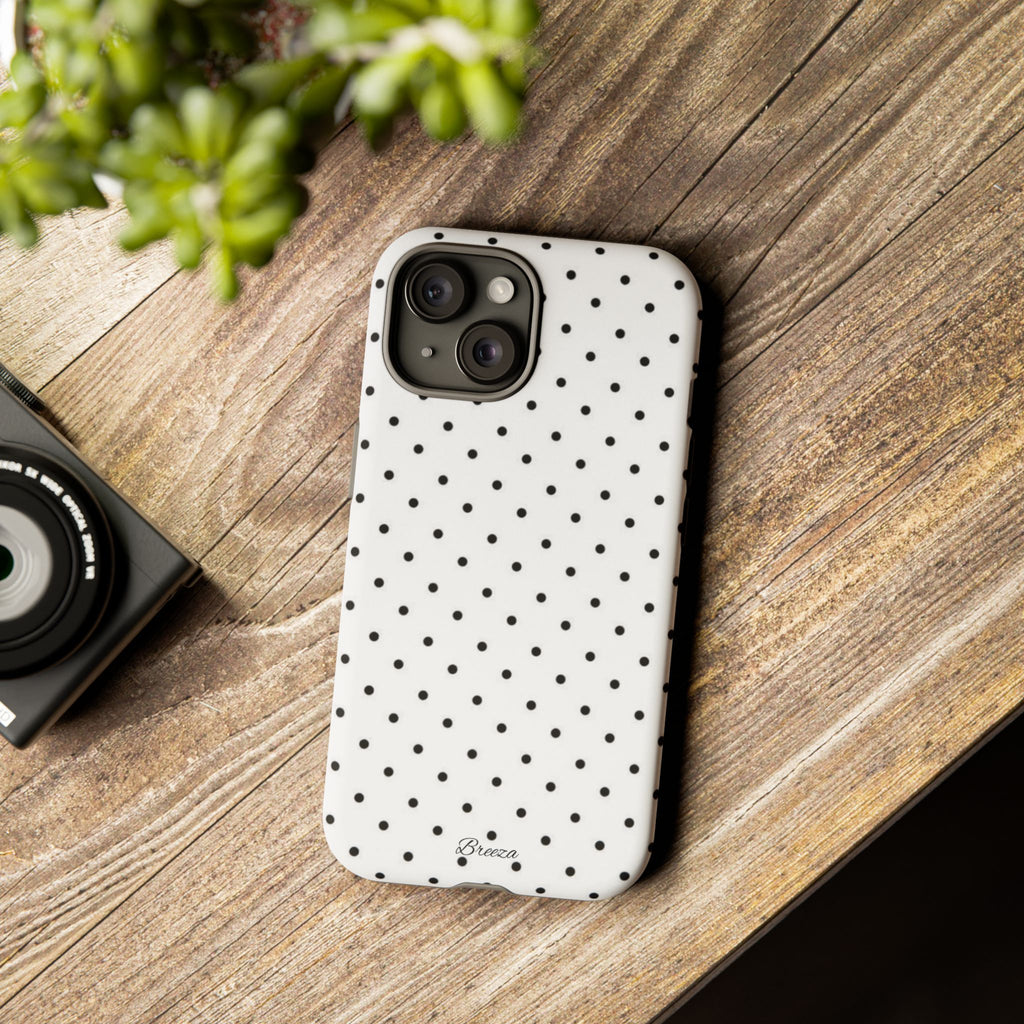 White & Black Polka Dot Phone Case