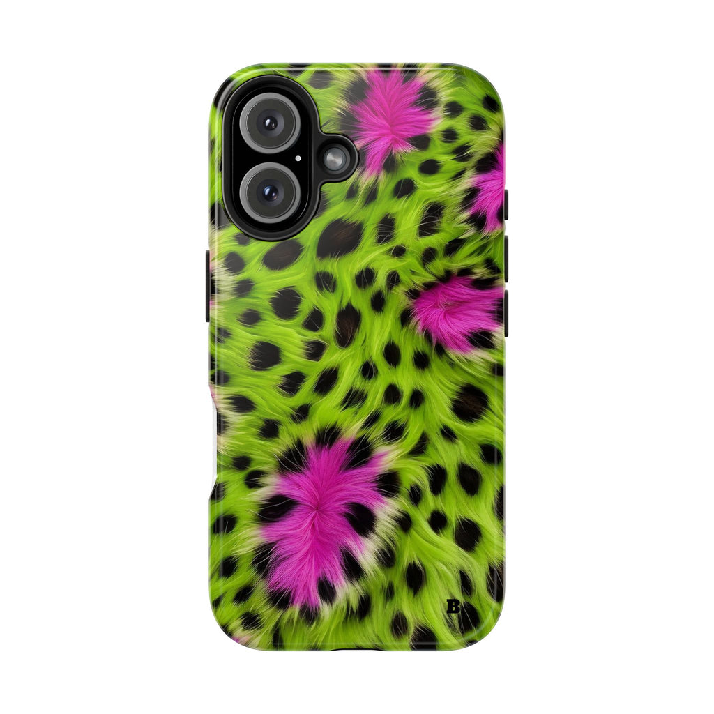 Bold Green & Pink Animal Fur Case