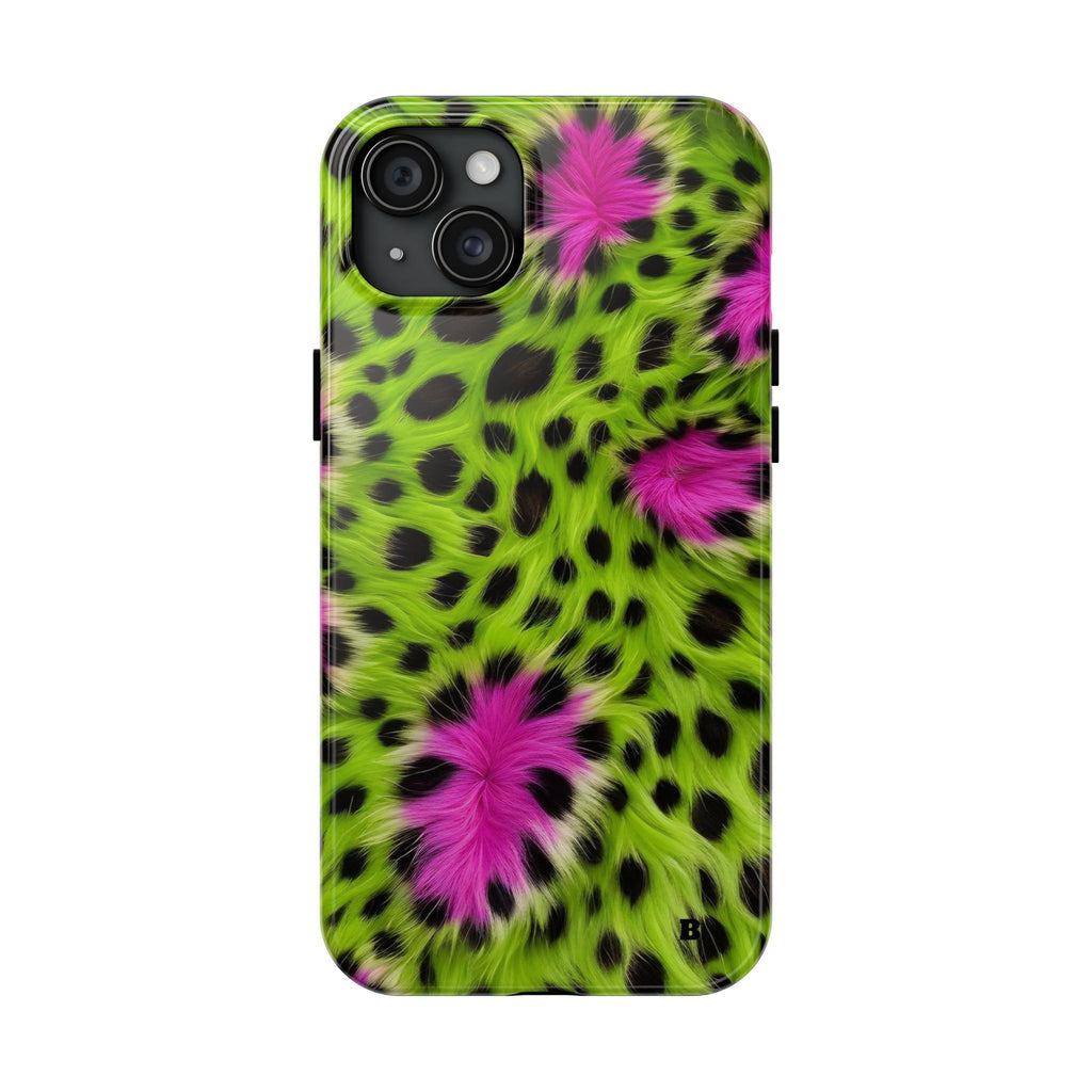 Bold Green & Pink Animal Fur Case